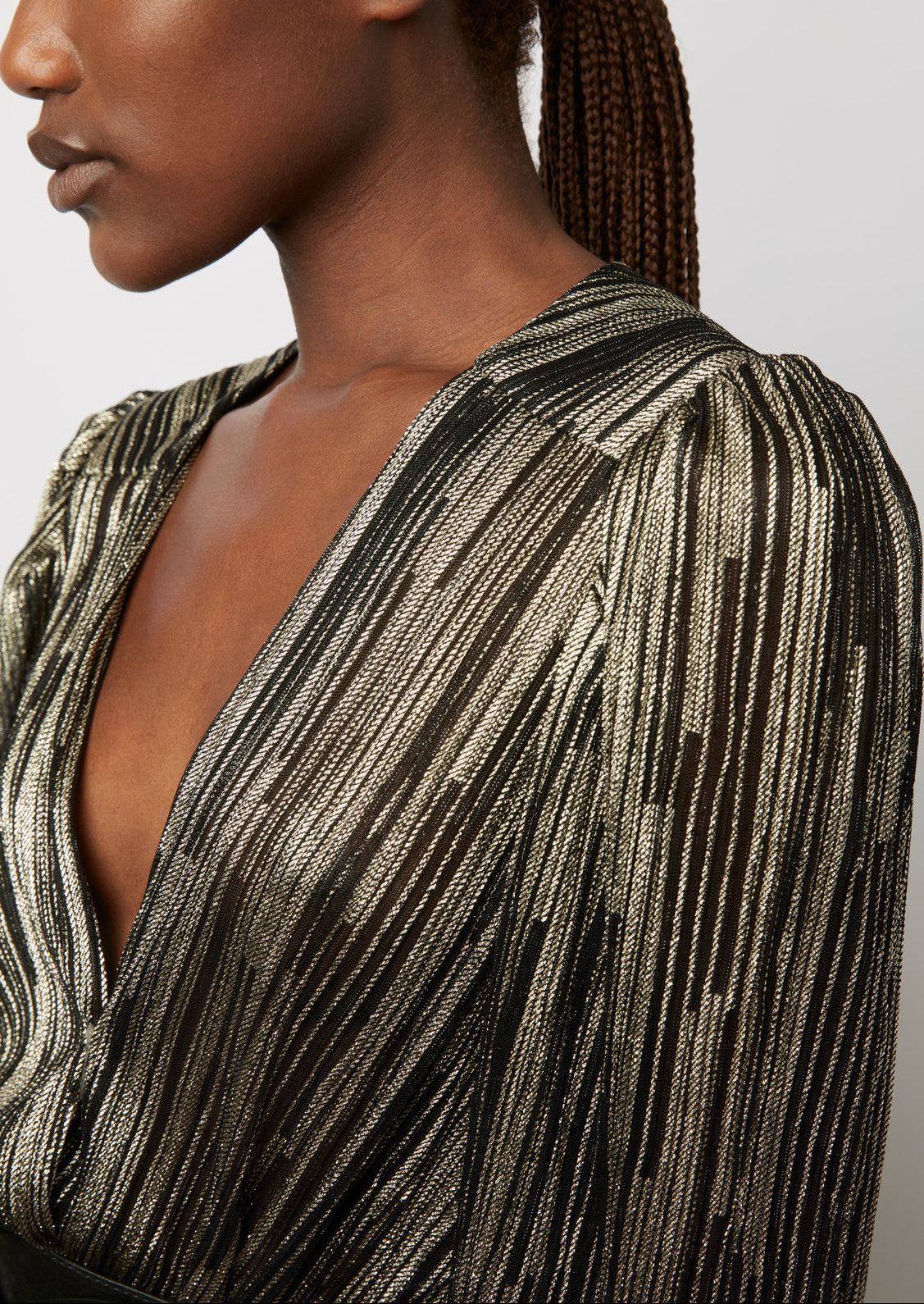 Robe de soirée en lurex bicolore - JUSTIN Faume - seconde main