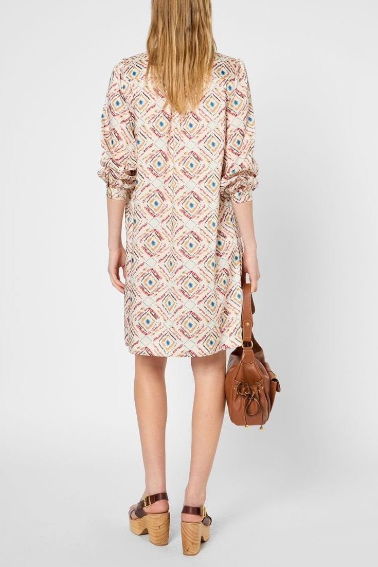 Robe courte imprimé ethnique - PRUNE Faume - seconde main