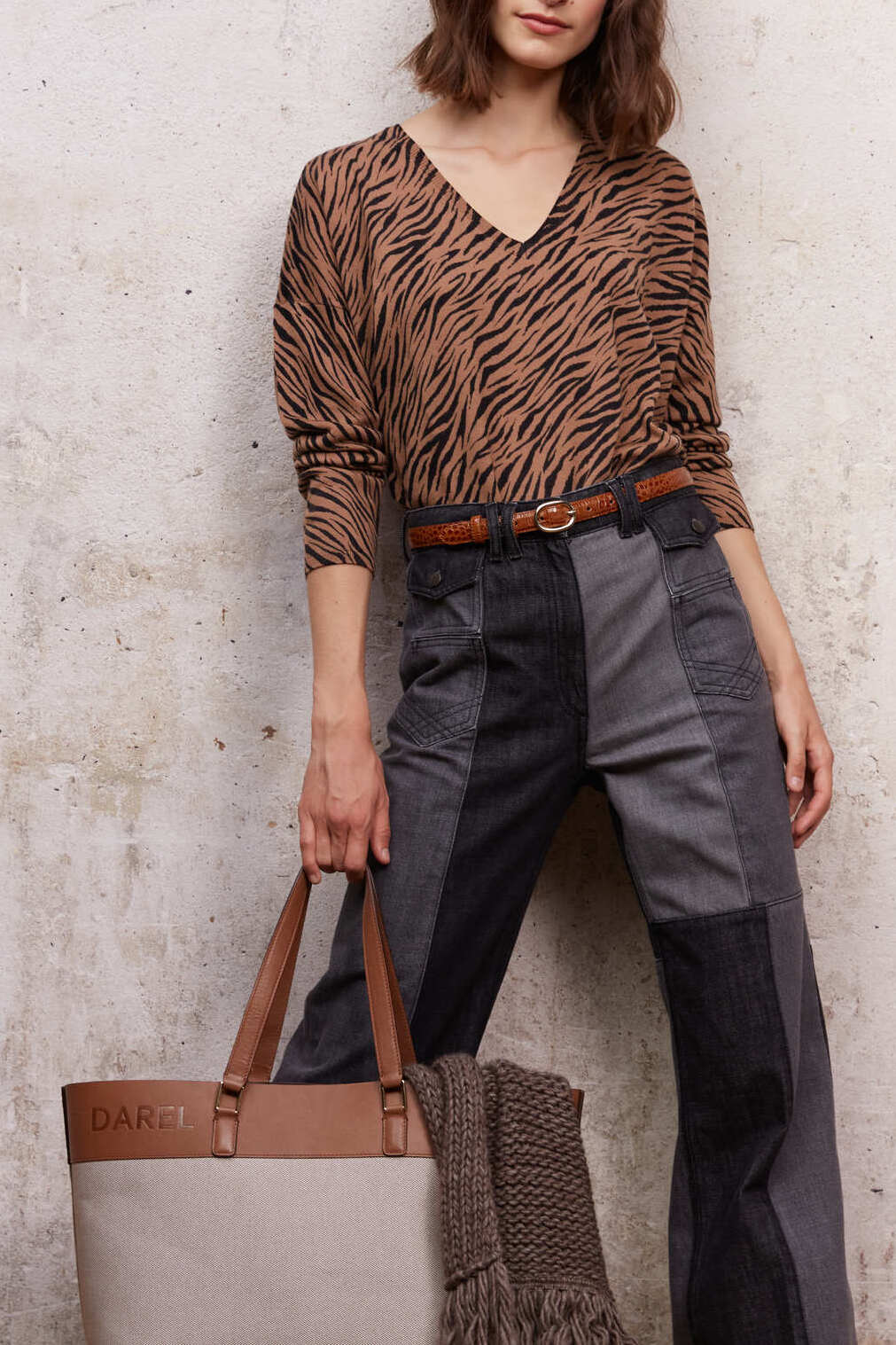 Pull en laine à imprimé animalier Faume - seconde main