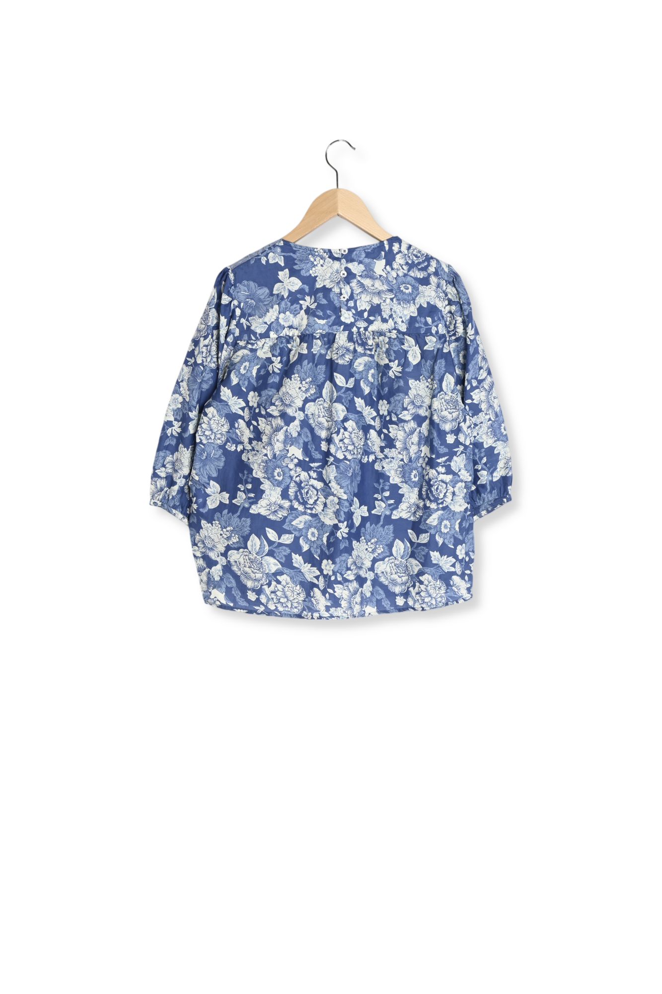 NATHALIE - Blouse coton et soie avec dentelle Faume - seconde main