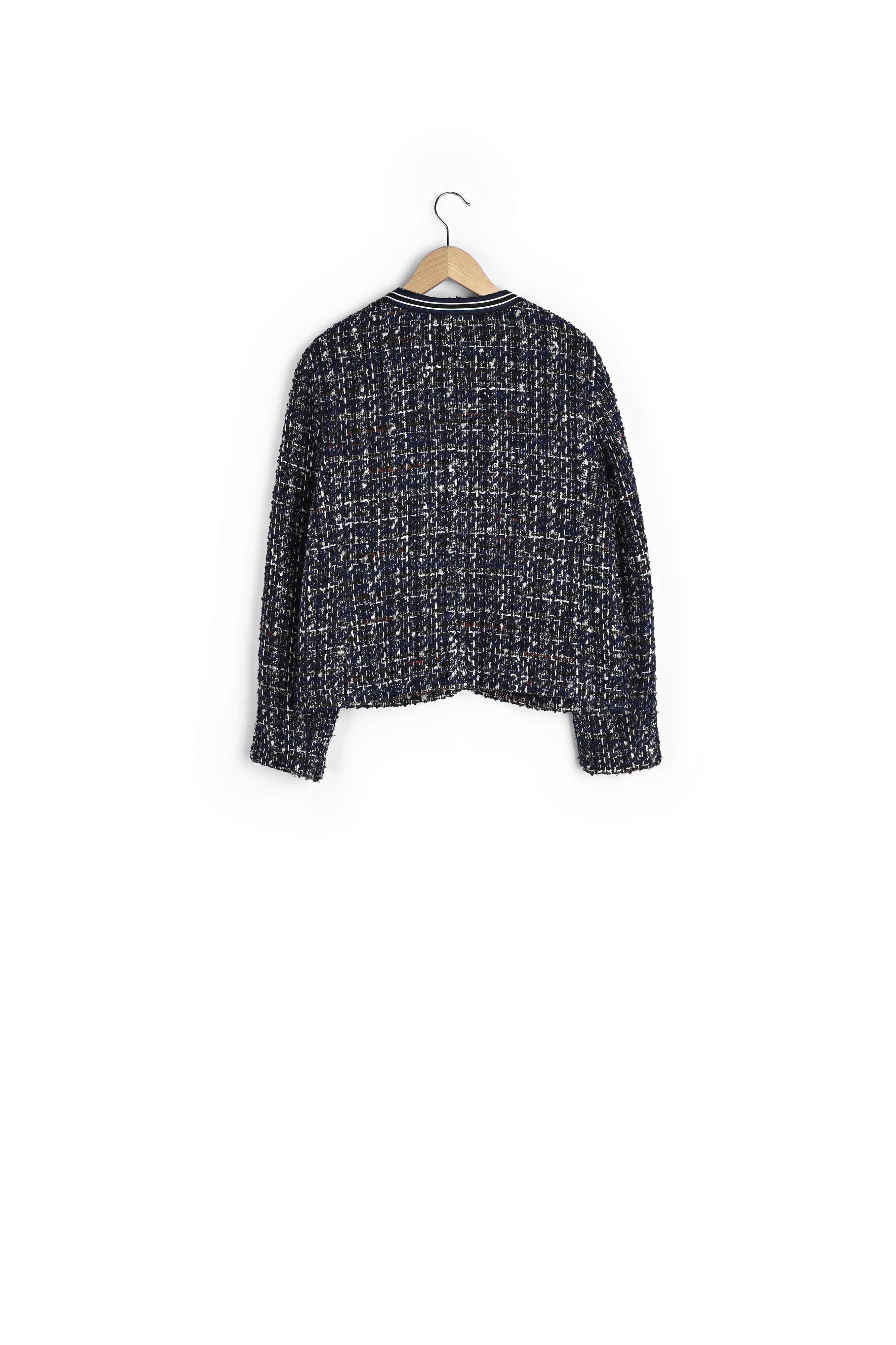 Veste courte en tweed coloré et Lurex Faume - seconde main