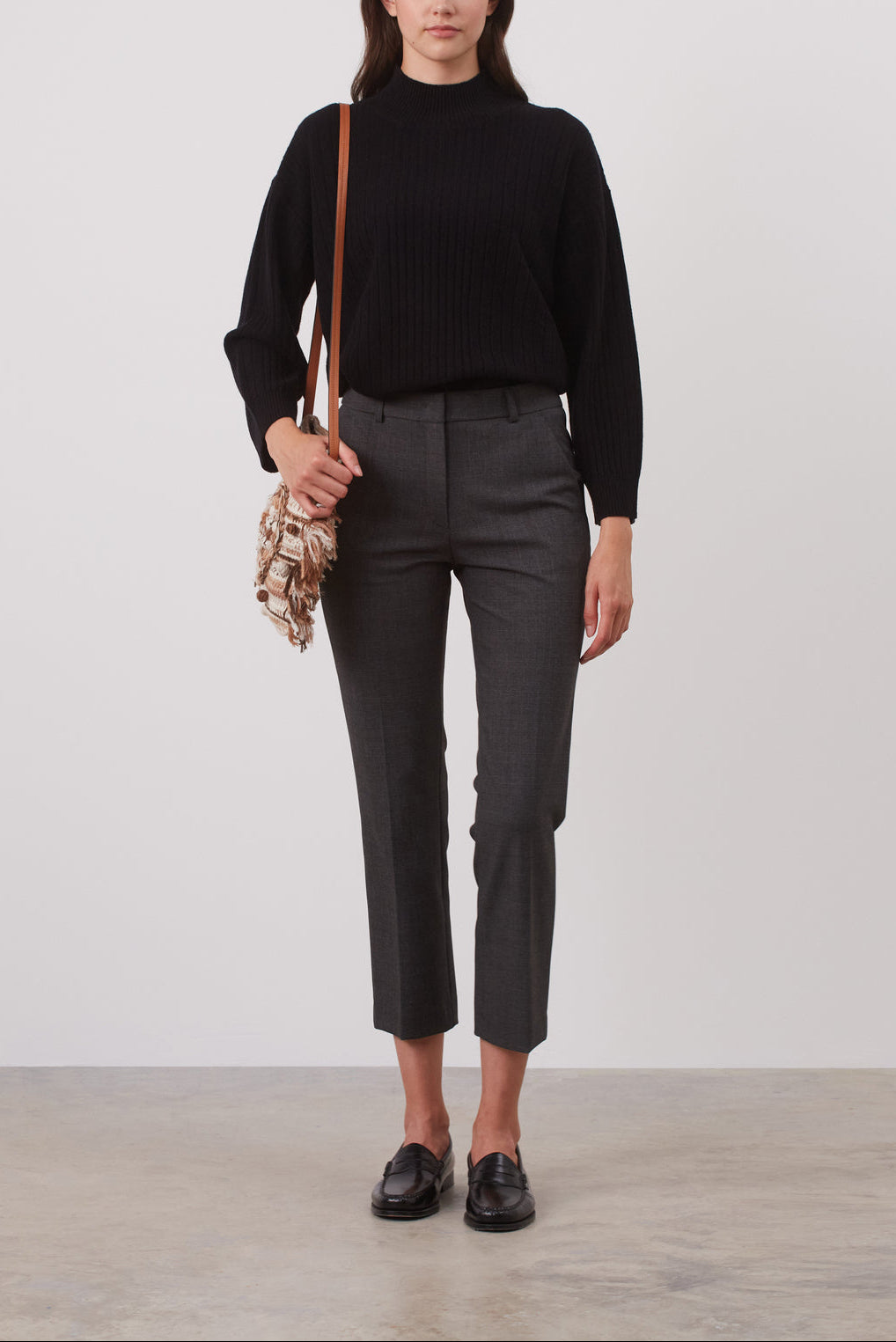 Pantalon droit à carreaux discrets - ELIZ Faume - seconde main