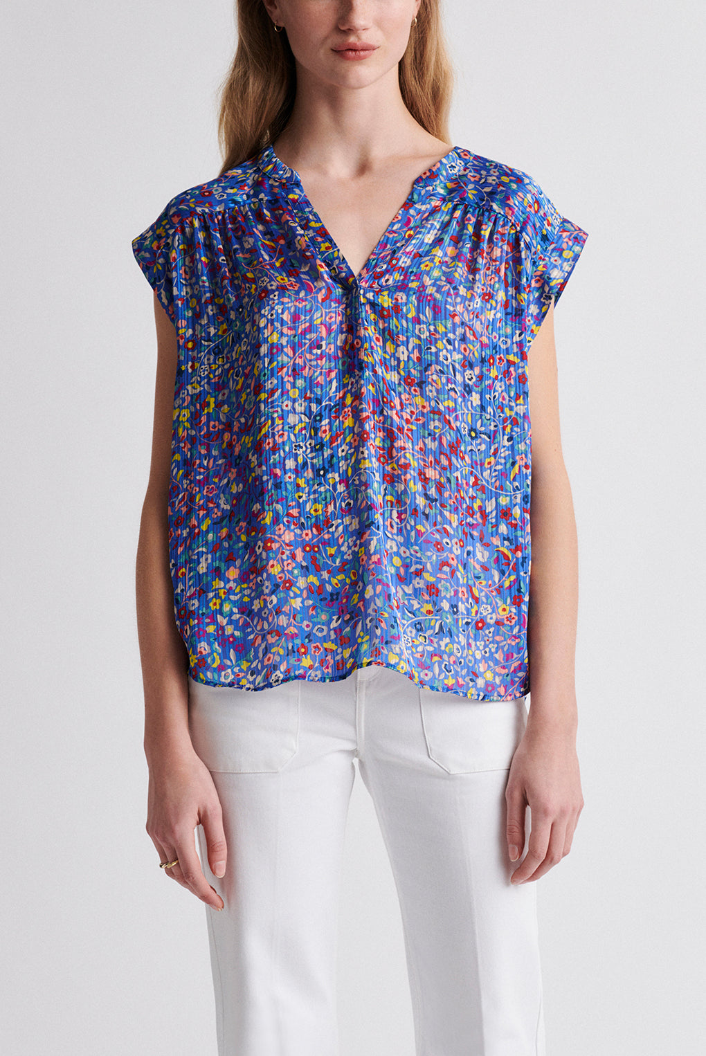 NORMA - Top soyeux imprimé sans manches Faume - seconde main