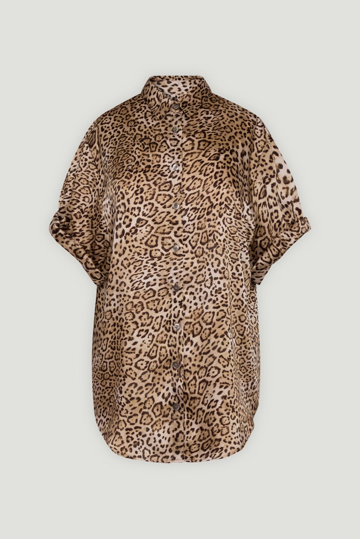 NALINI - Chemise à manches courtes en twill léopard Faume - seconde main