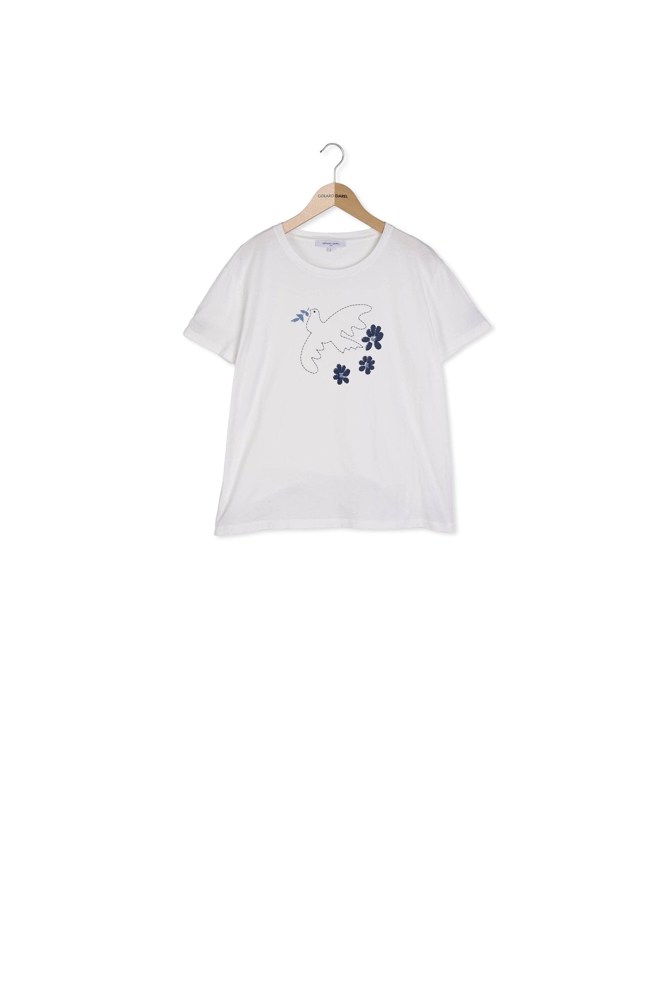 Tee-shirt à motif colombe fleurie - ASMEE Faume - seconde main