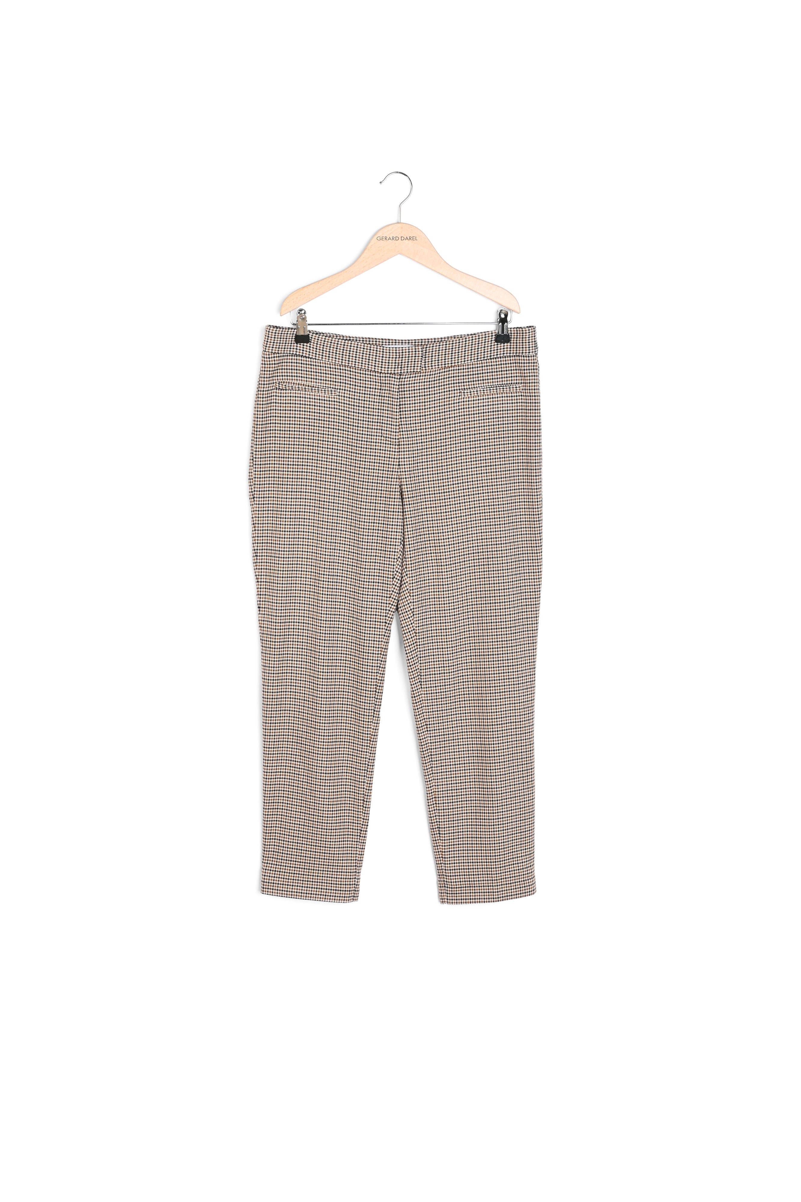 Pantalon droit à carreaux tricolores Faume - seconde main