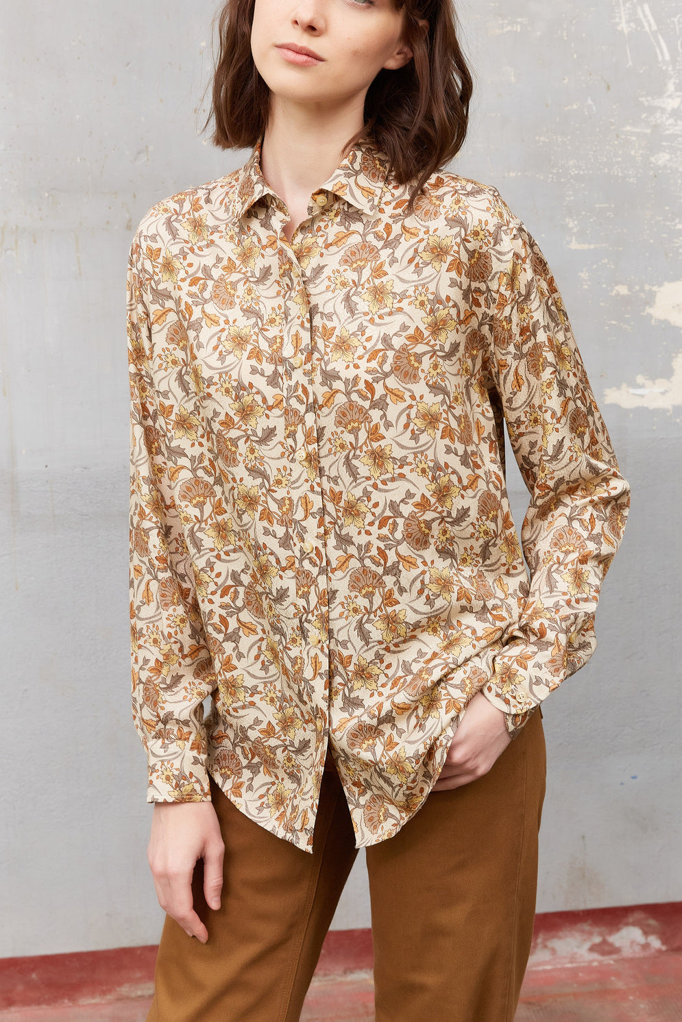 Chemise avec imprimé floral - CLYDE Faume - seconde main