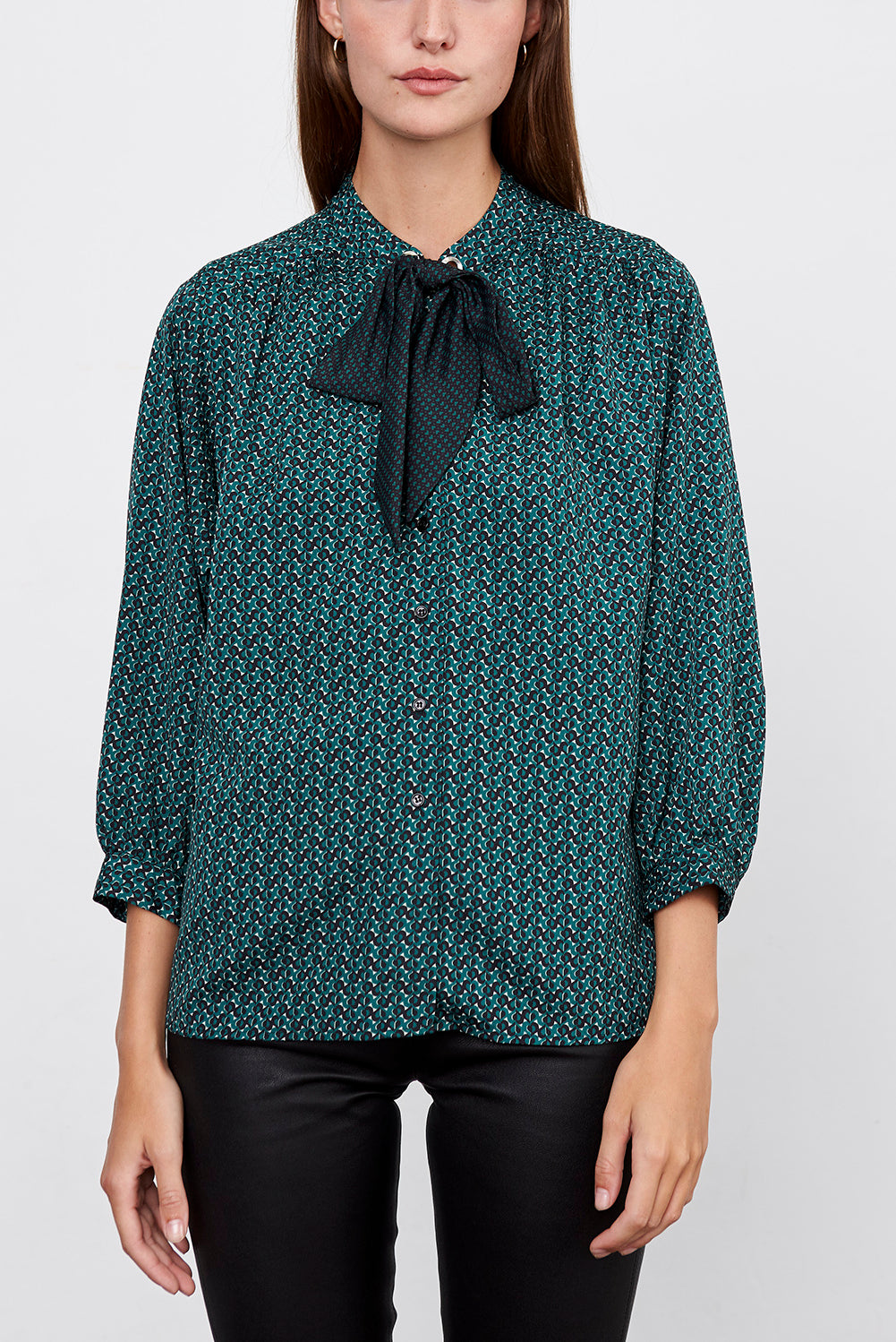 MATHILDA - Chemise fluide imprimée lavallière Faume - seconde main