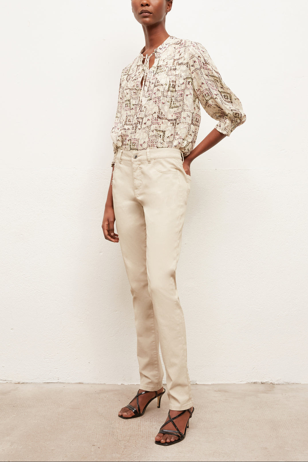 MARGAUX - Pantalon en coton Stretch enduit Faume - seconde main