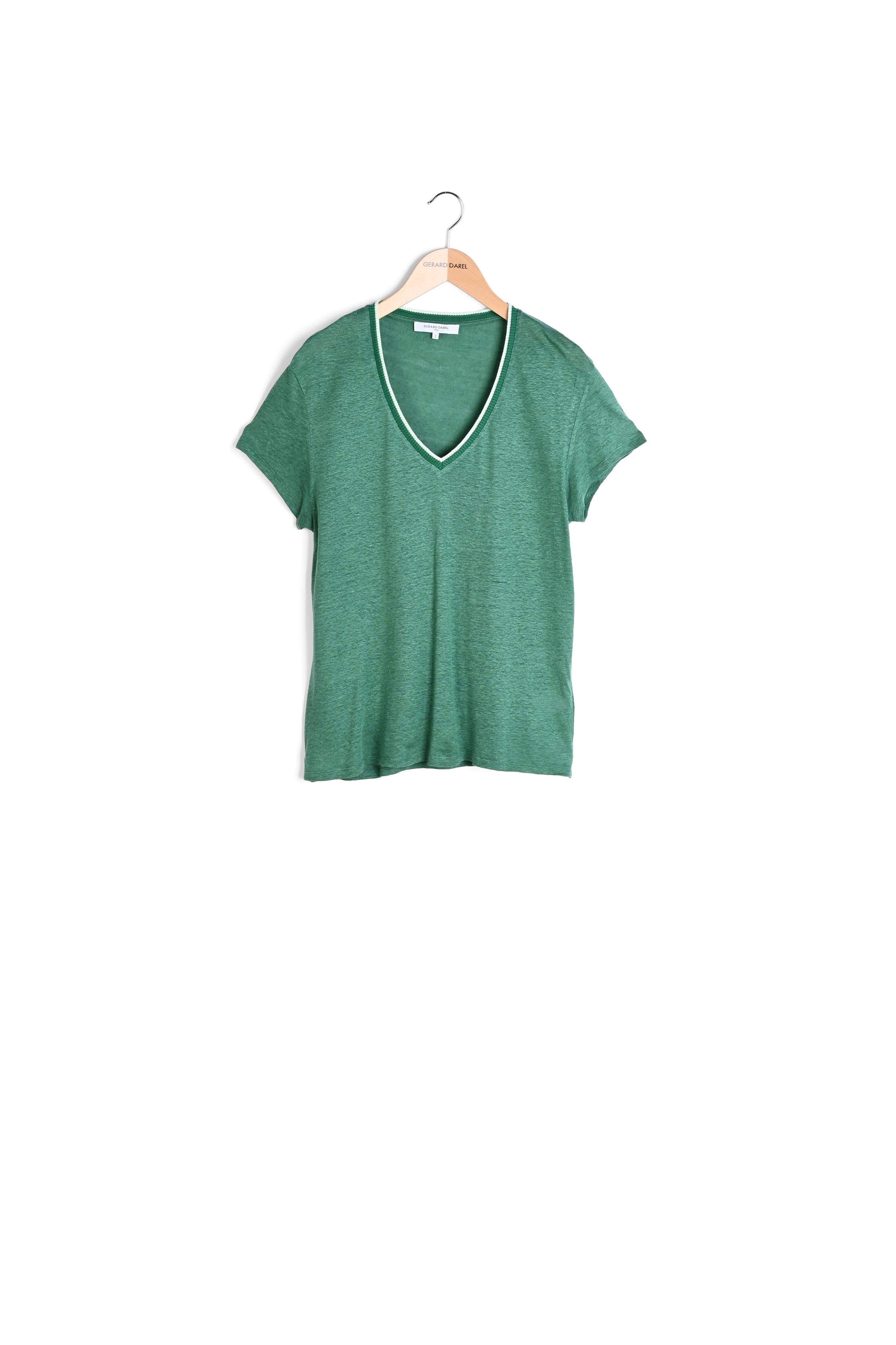 Tee-shirt en lin avec col fantaisie - AMELIA Faume - seconde main