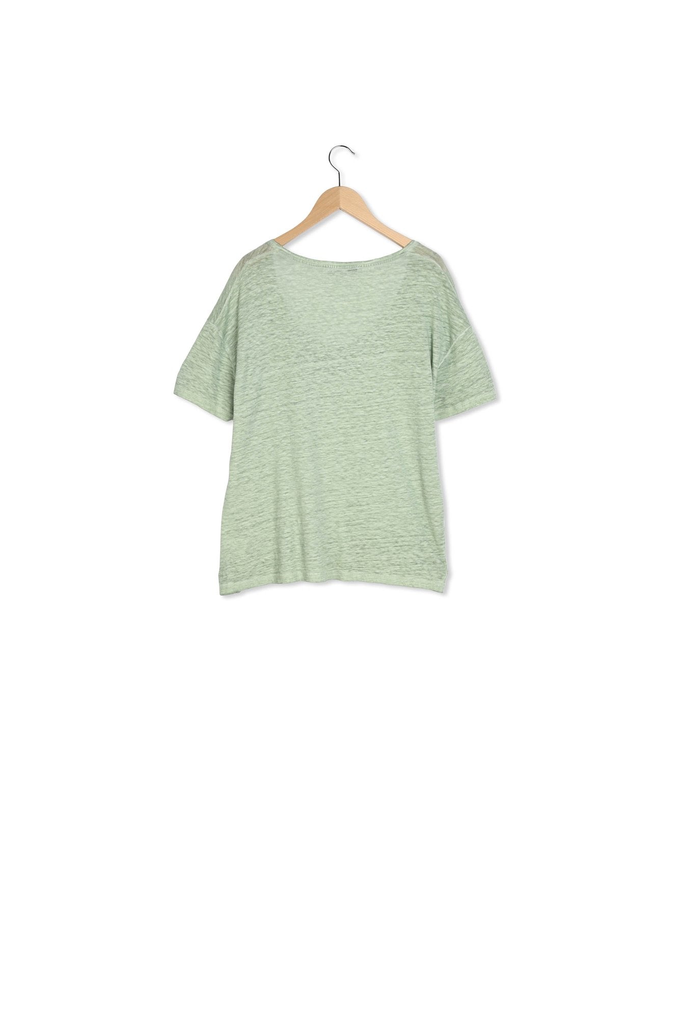 JANELA - Tee-shirt V en lin Faume - seconde main