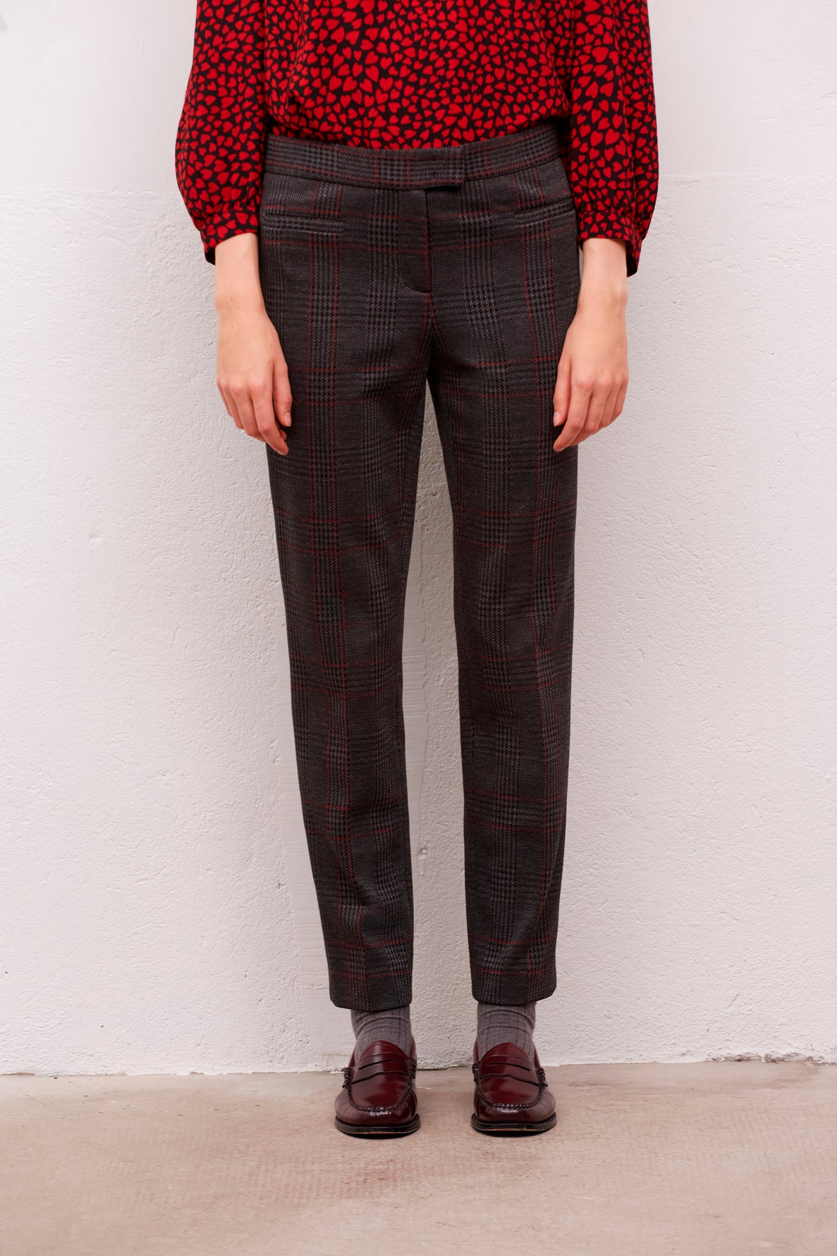 Pantalon droit Stretch à carreaux - ELIOTT Faume - seconde main