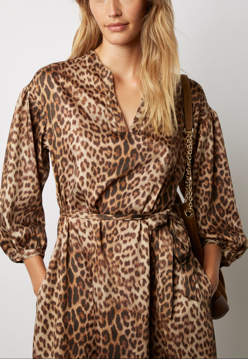 Robe longue esprit tunique à imprimé léopard - JULIAN Faume - seconde main