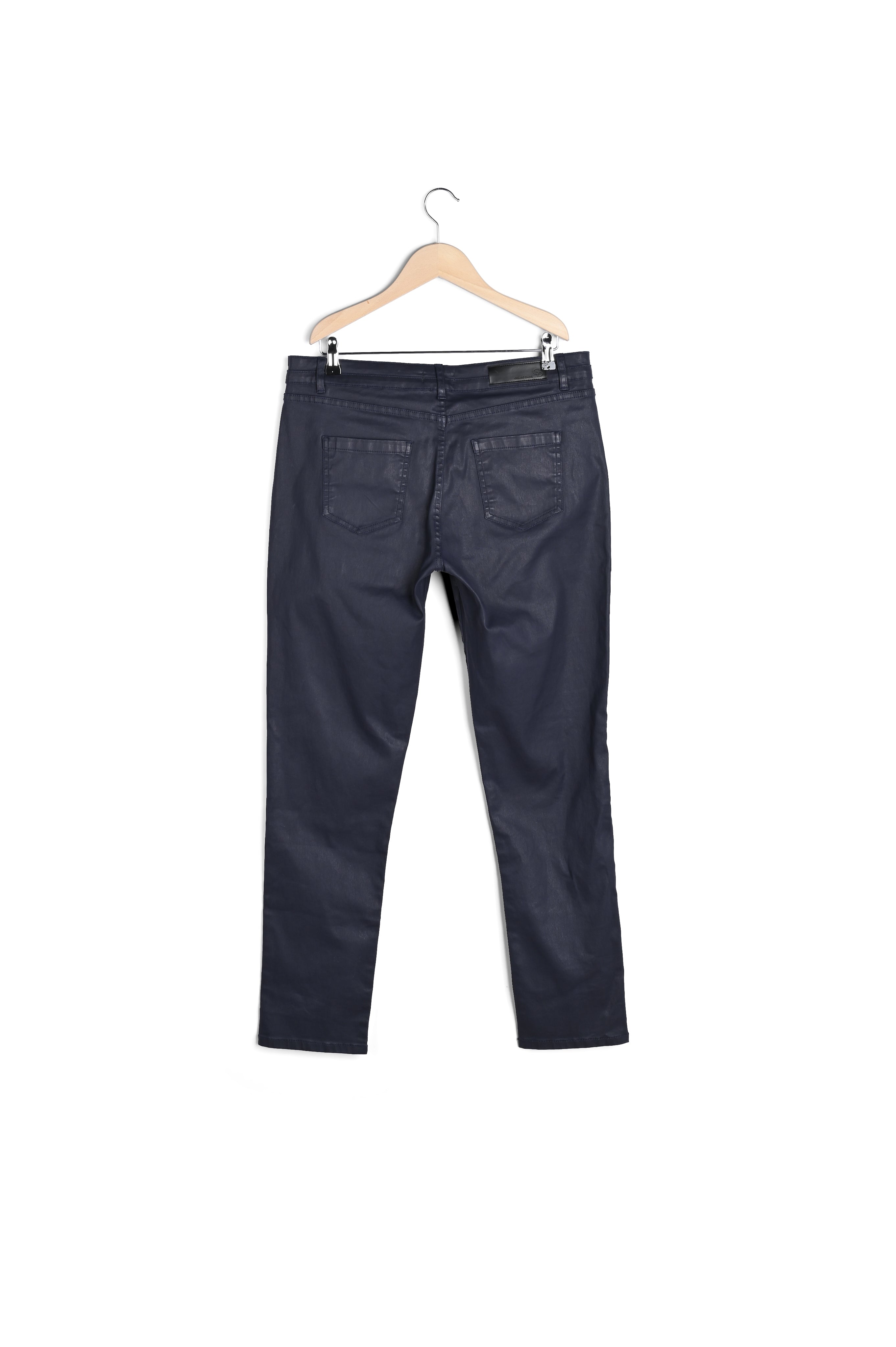 MAUREEN - pantalon slim en coton enduit Faume - seconde main