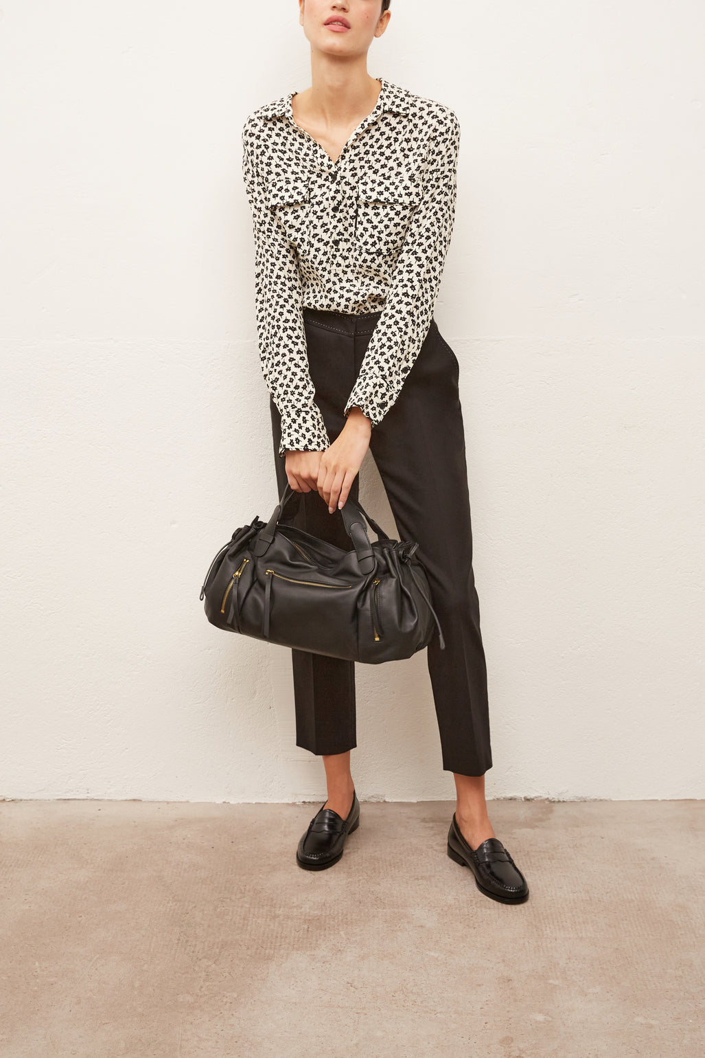 MUSETTA - Pantalon droit 7/8 en coton Stretch Faume - seconde main