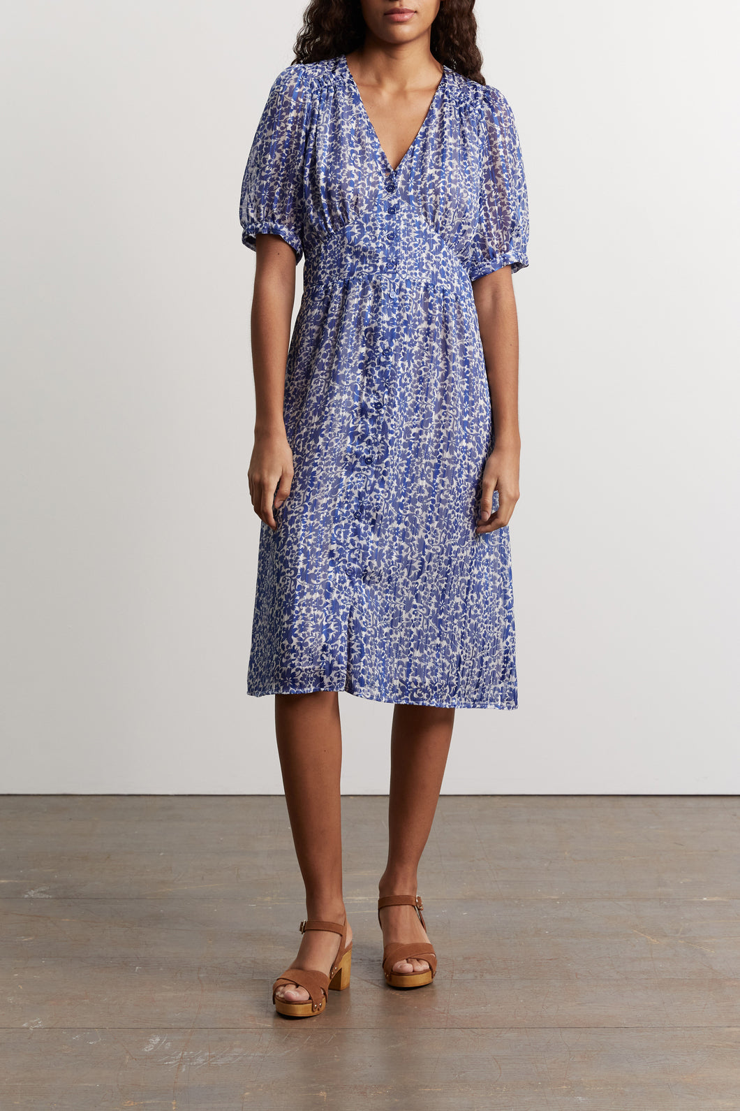 Robe mi-longue à fleurs - JAMES Faume - seconde main