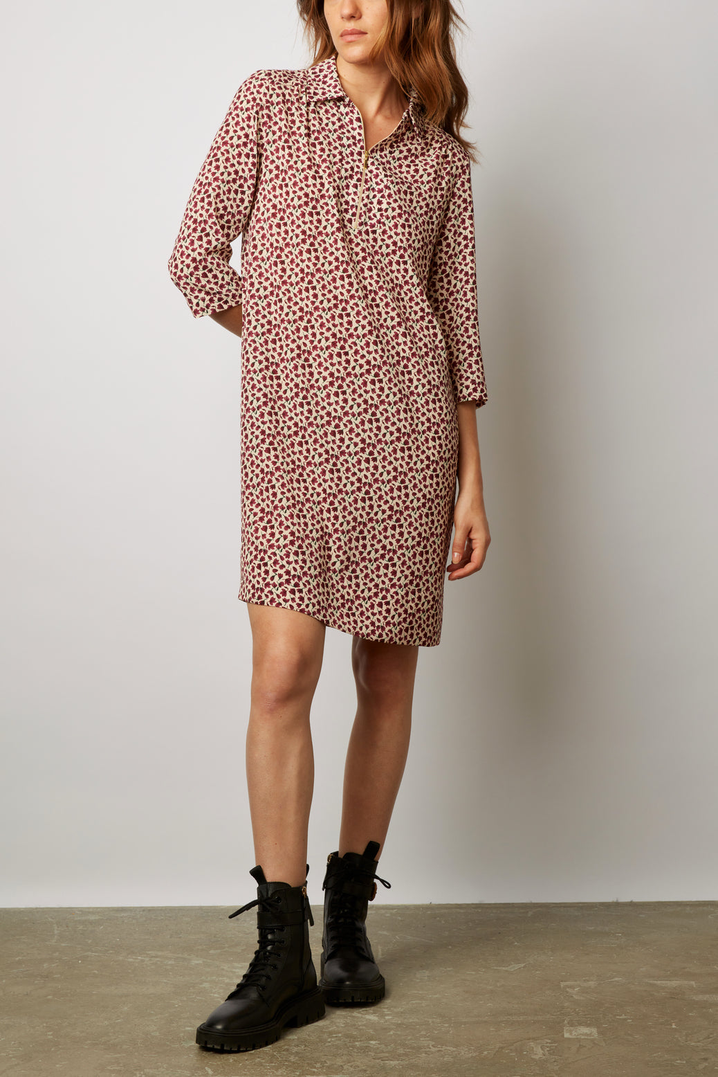 Robe courte zippée à fleurs - JORGIA Faume - seconde main