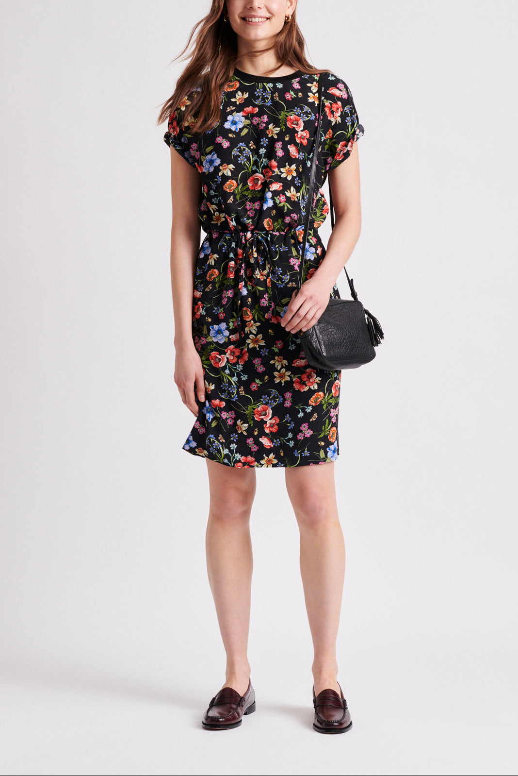 STACY - Robe droite sportswear en crêpe imprimée Faume - seconde main