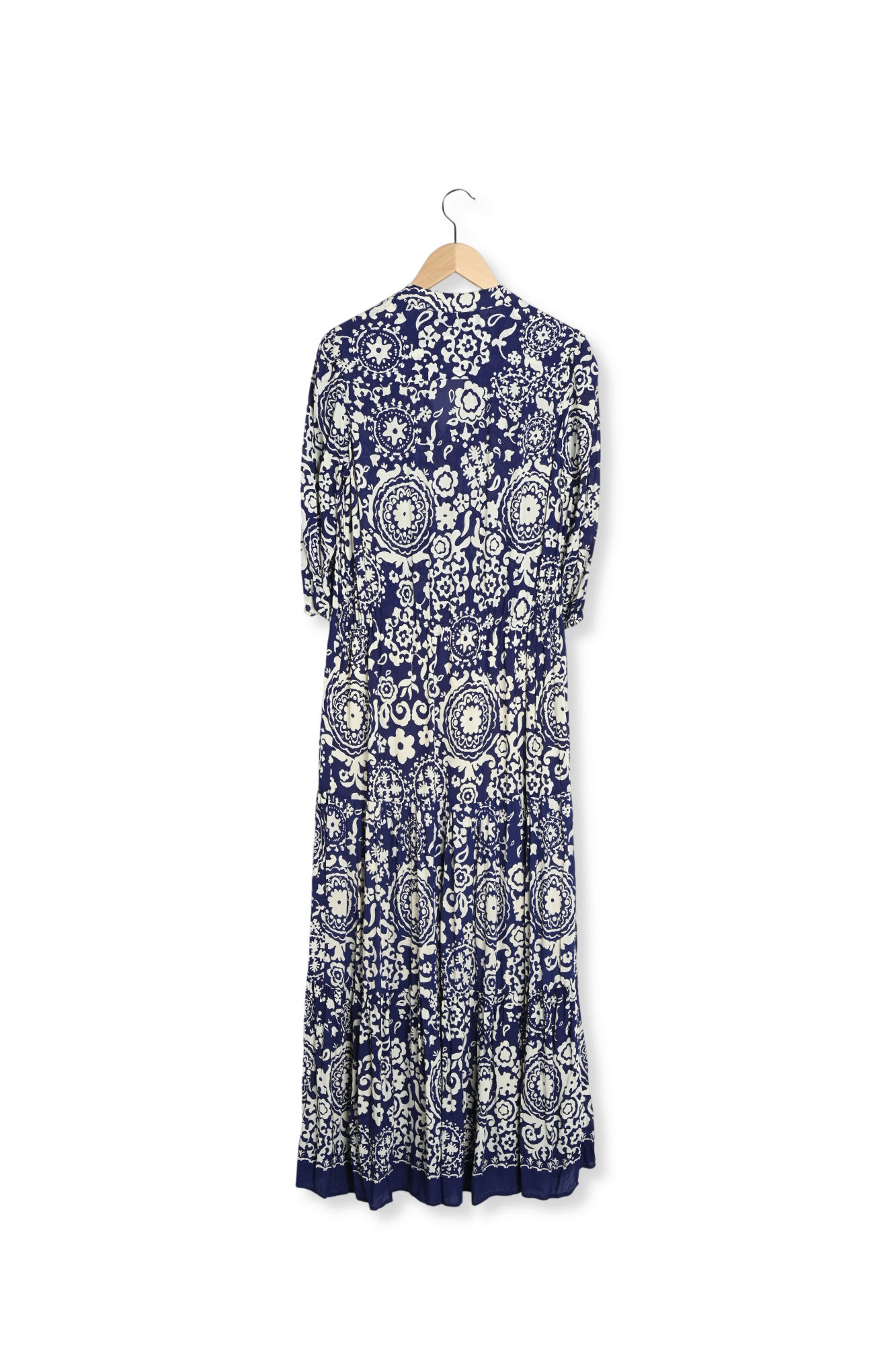 Robe longue élastiquée imprimé bicolore - PHILIA Faume - seconde main