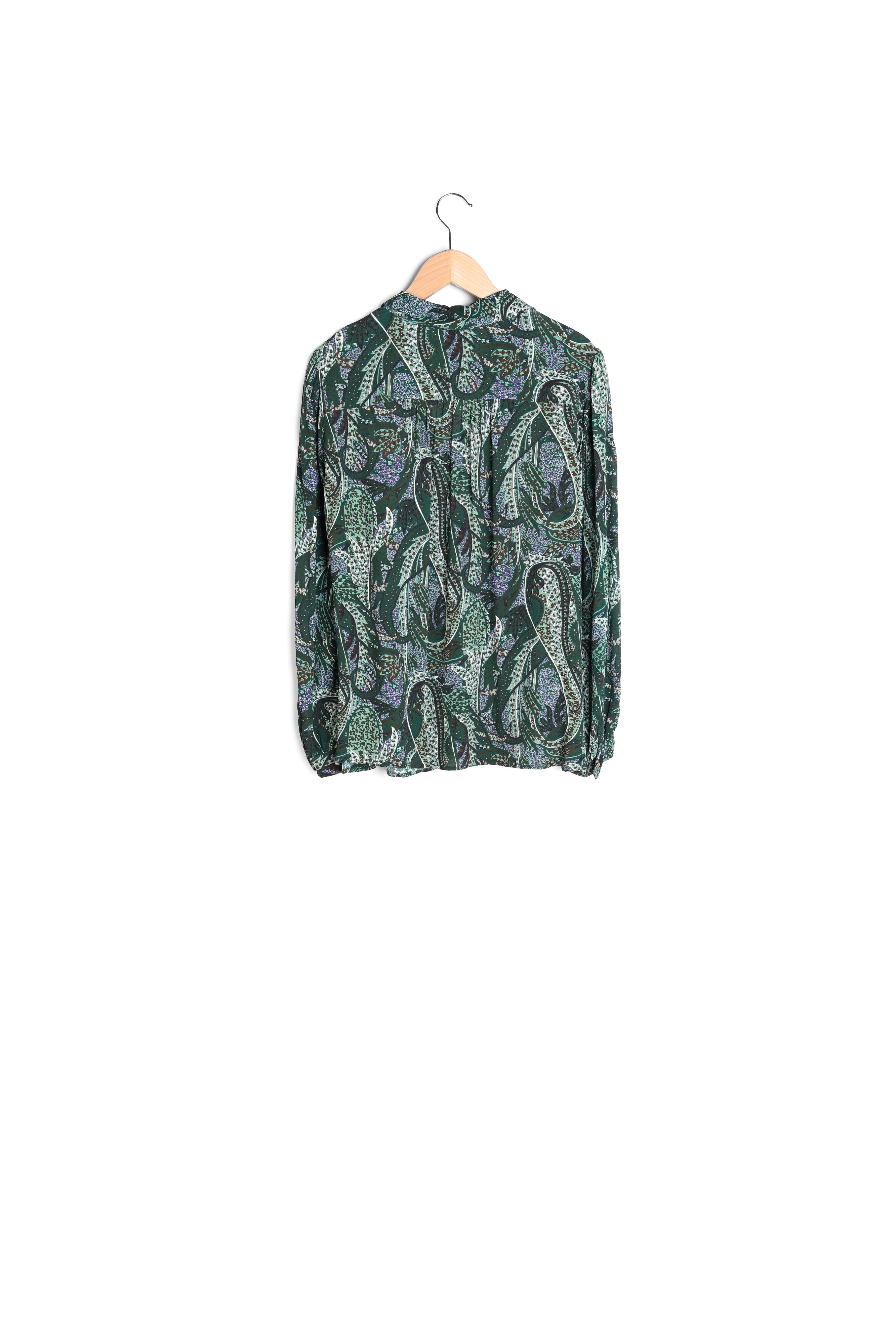 Chemise en crêpe fluide imprimé cachemire - CARA Faume - seconde main