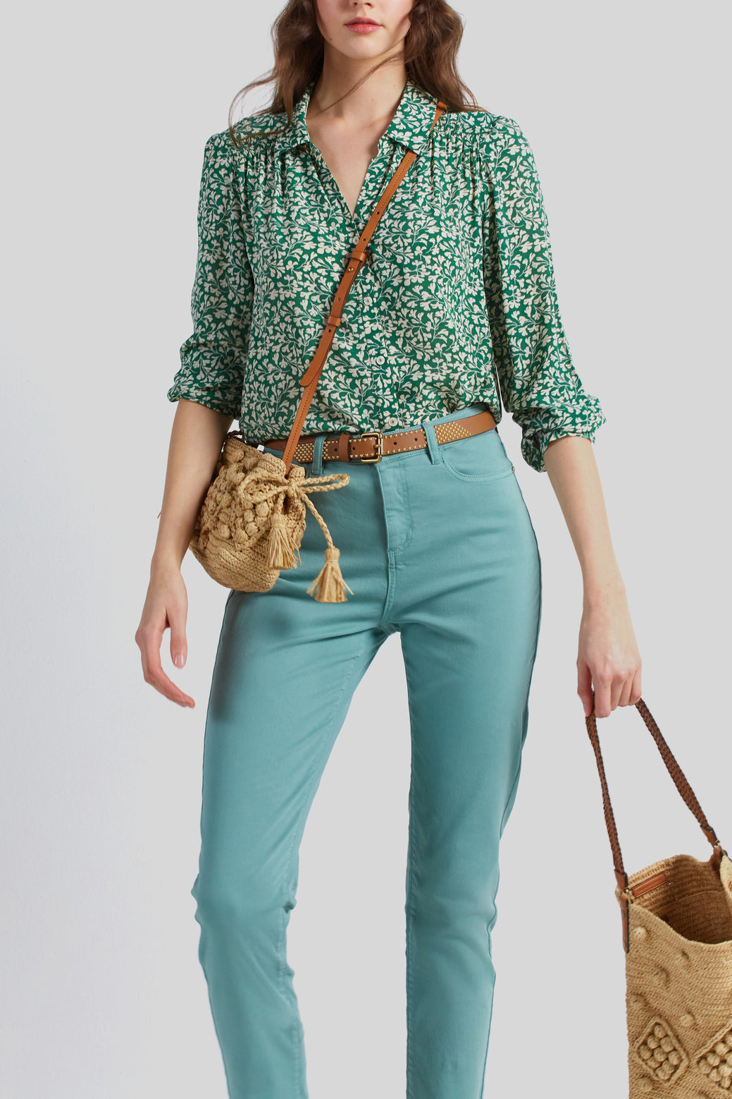 Chemise à motif floral et smocks - CERISE Faume - seconde main