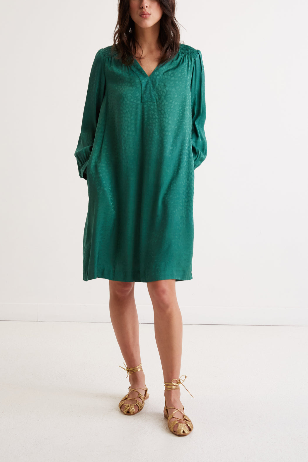 Robe courte et fluide jacquard - JOSEPHA Faume - seconde main