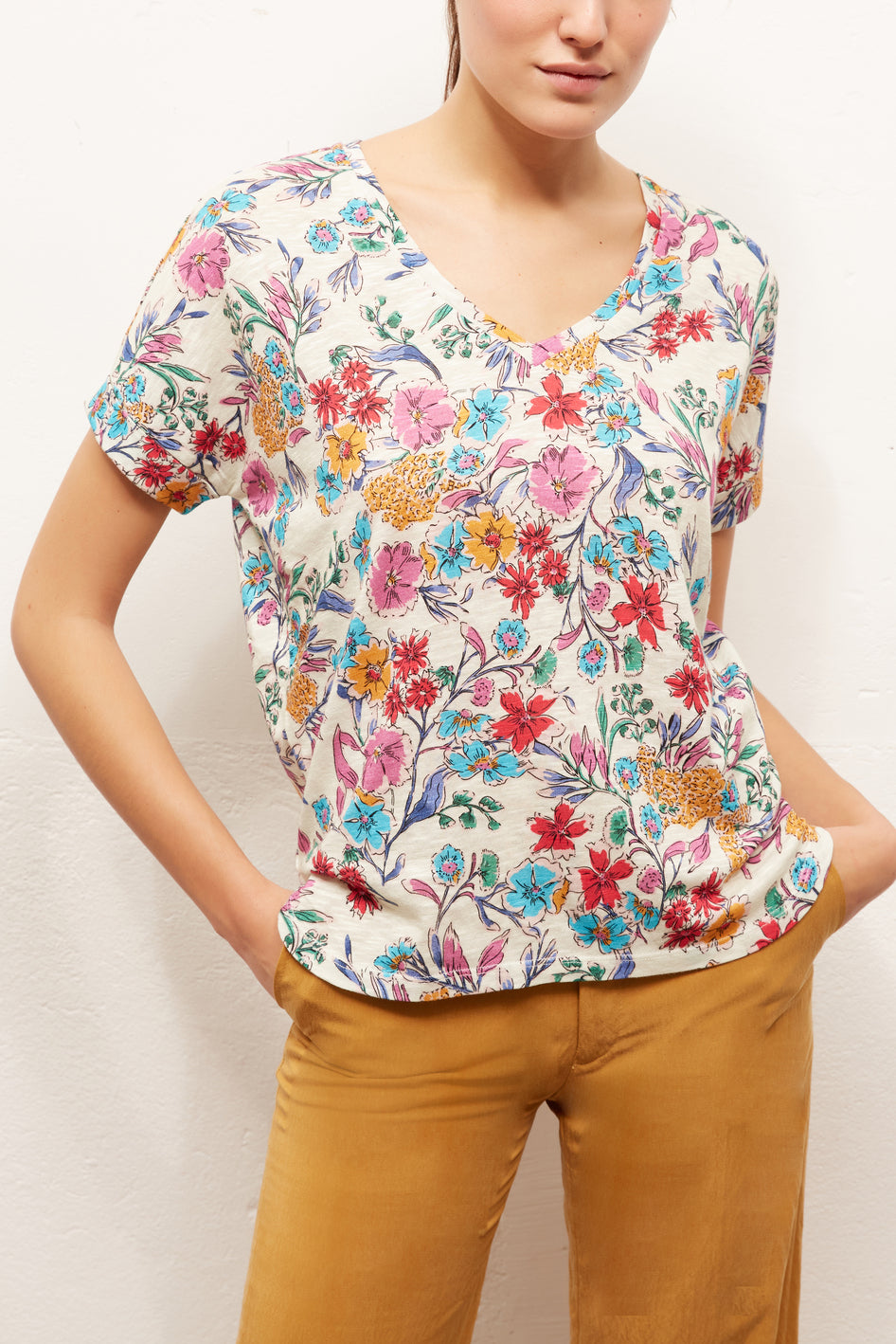 JOAO -Tee-shirt en coton mélangé imprimé Faume - seconde main