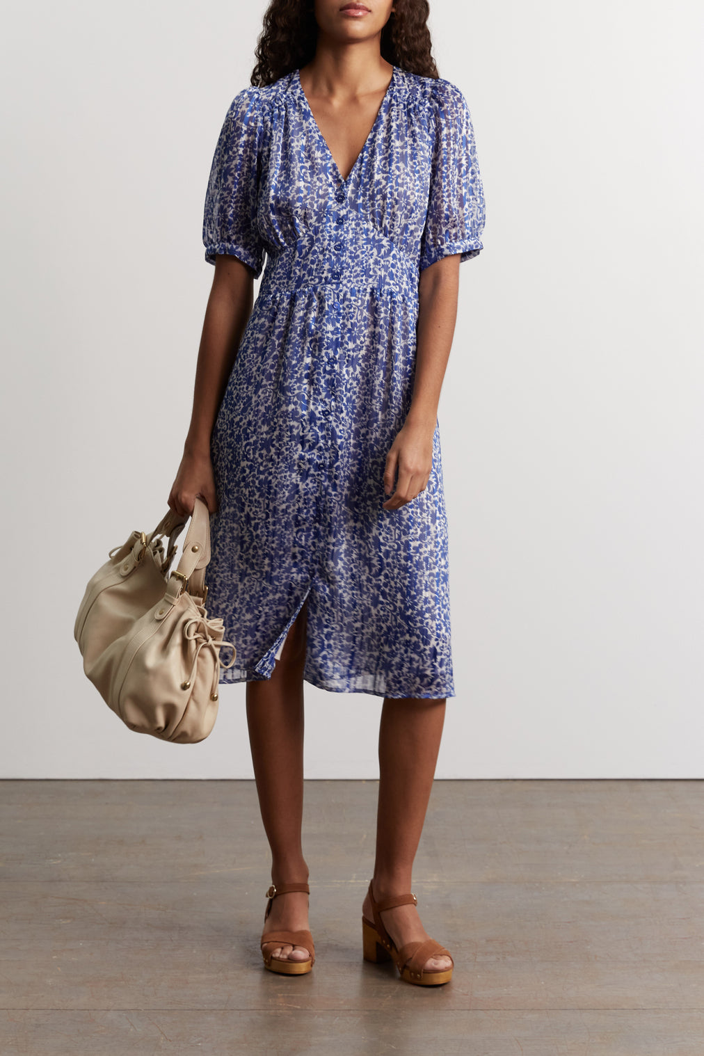 Robe mi-longue à fleurs - JAMES Faume - seconde main