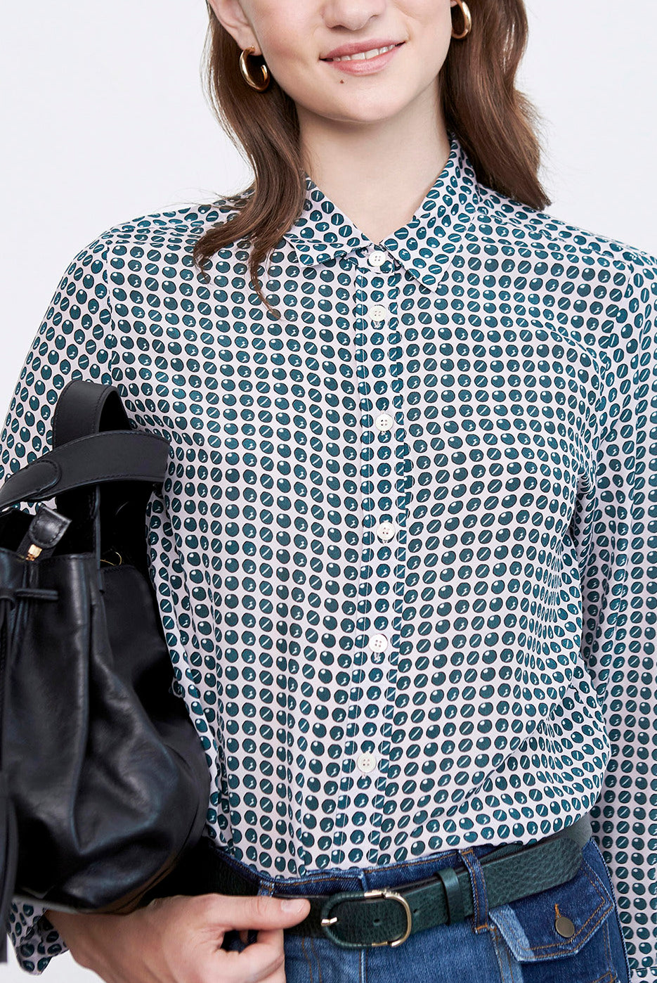 MAYA - Chemisier en soie à pois Faume - seconde main