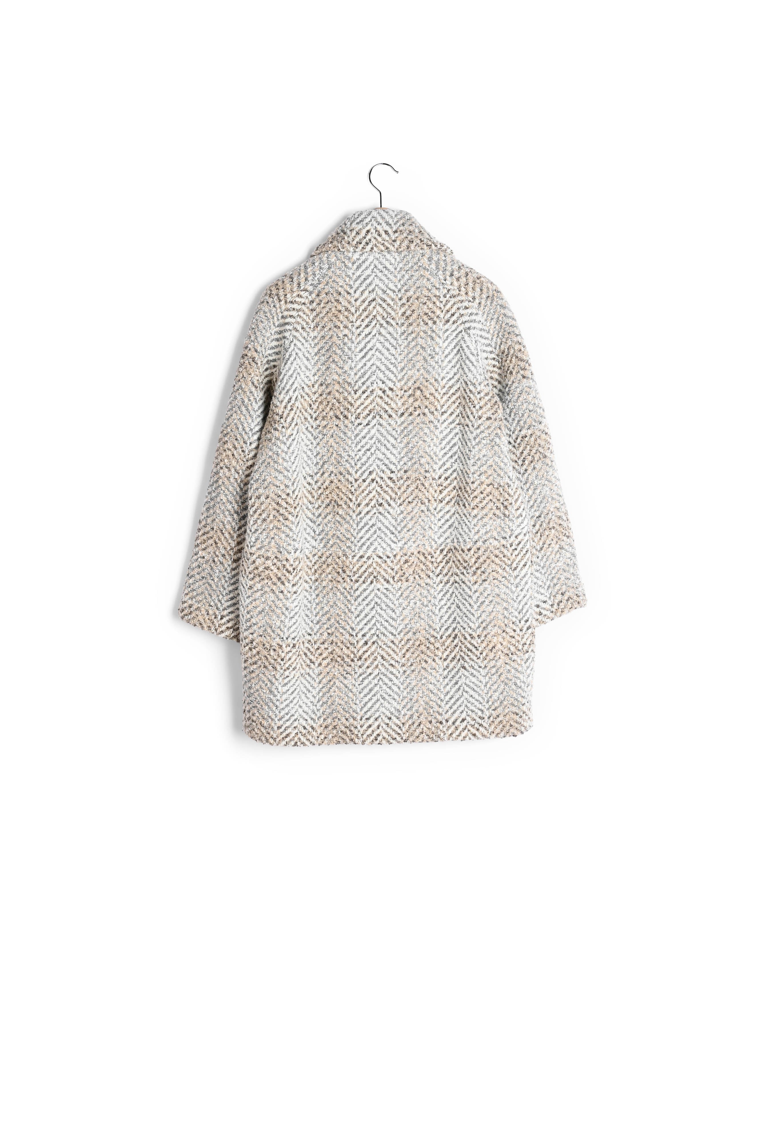 Samantha - Manteau croisé en laine mélangée à chevron Faume - seconde main