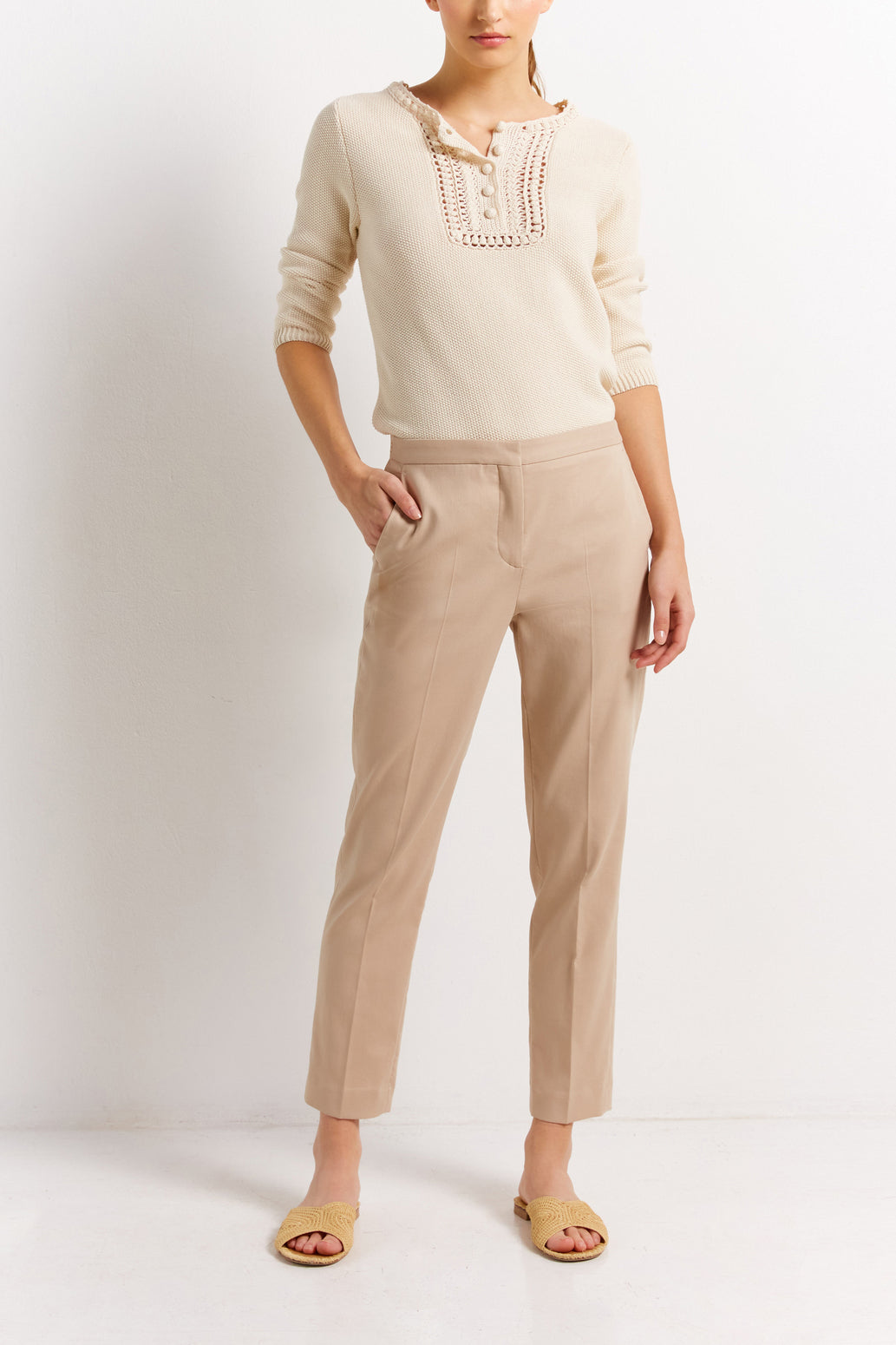 Pantalon en coton stretch - EMERSON Faume - seconde main