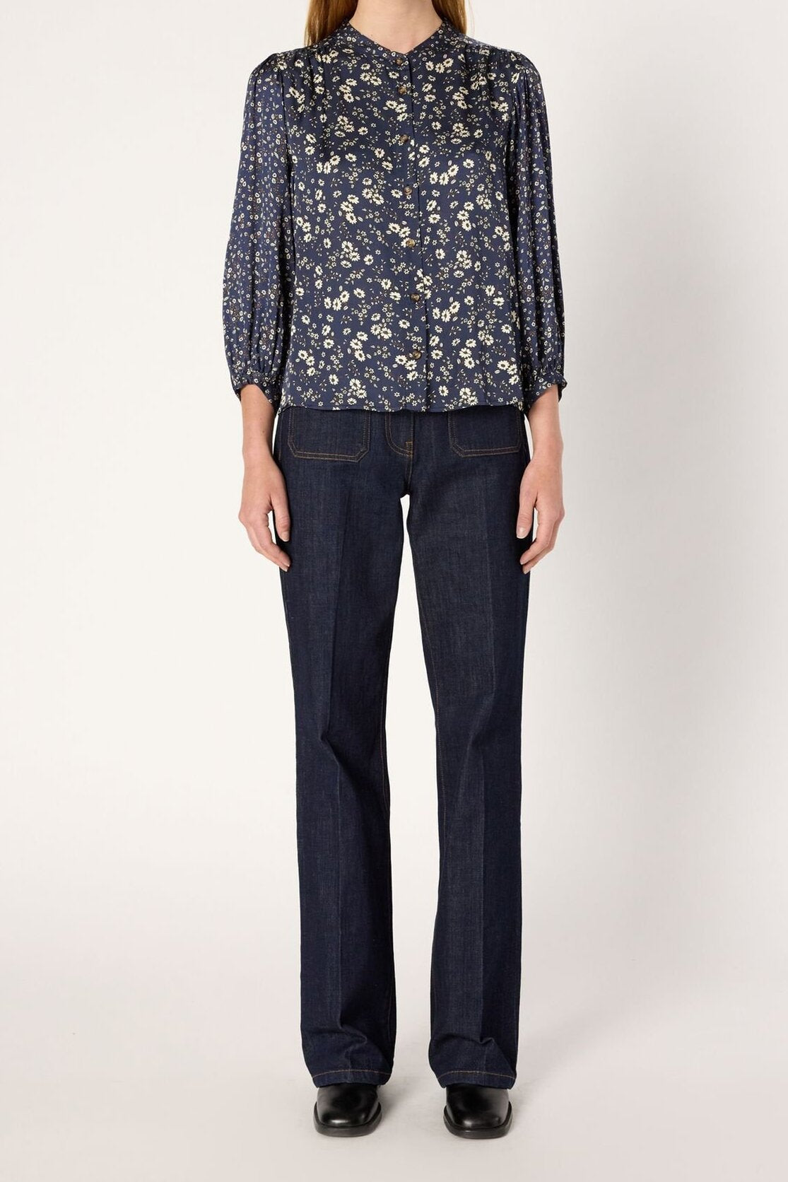 Chemise à fleurs en satin - ANAELLE Faume - seconde main