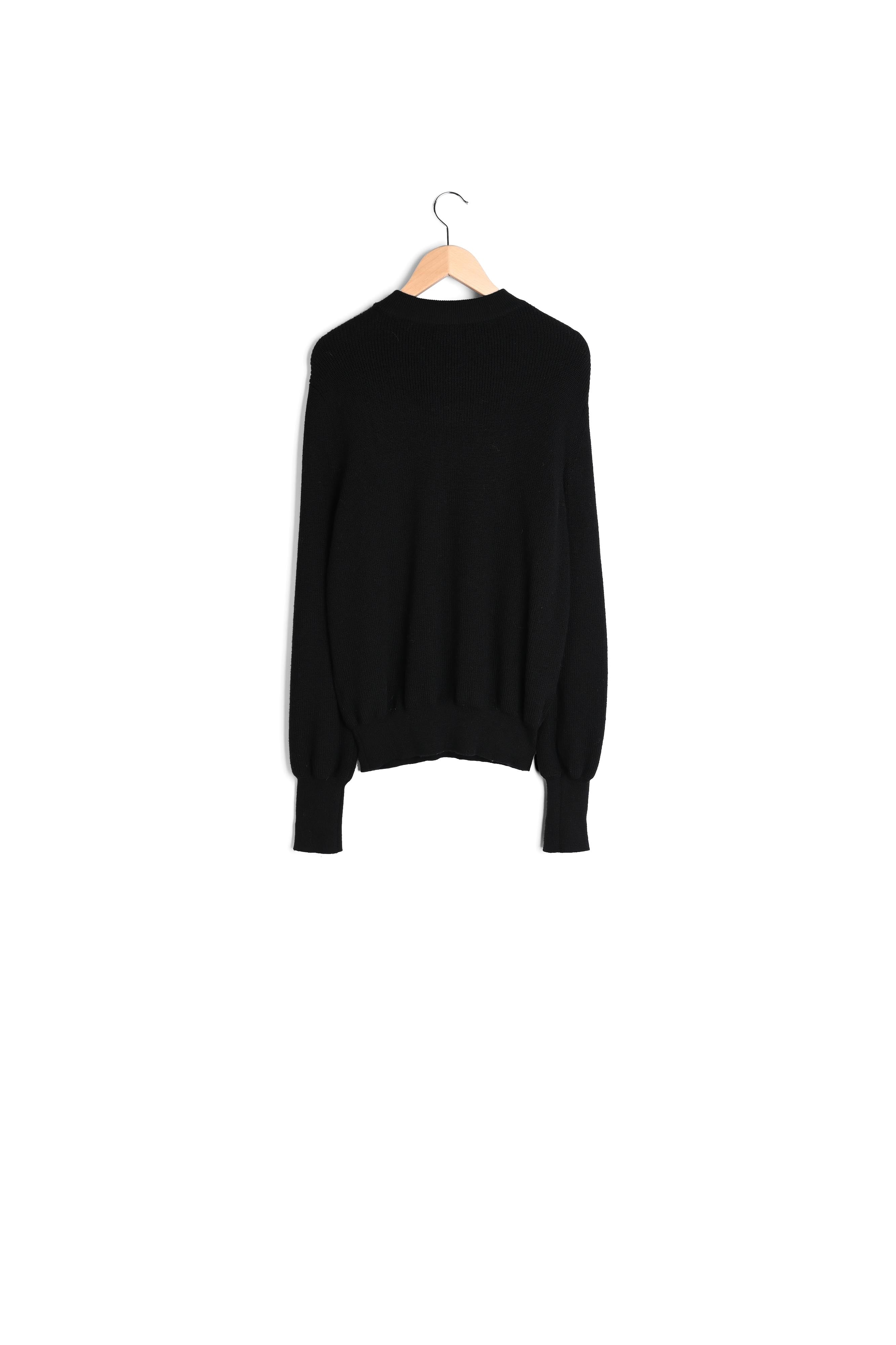 Pull côtelé en laine mérinos et boutons dorés - LAILA Faume - seconde main