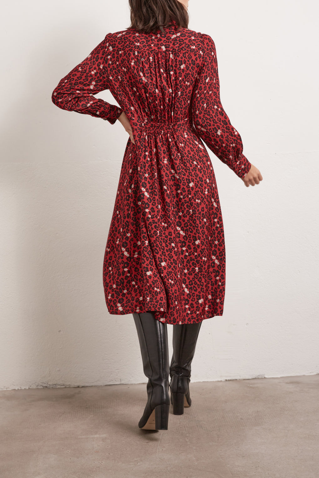 Robe longue en jacquard à imprimé animalier Faume - seconde main