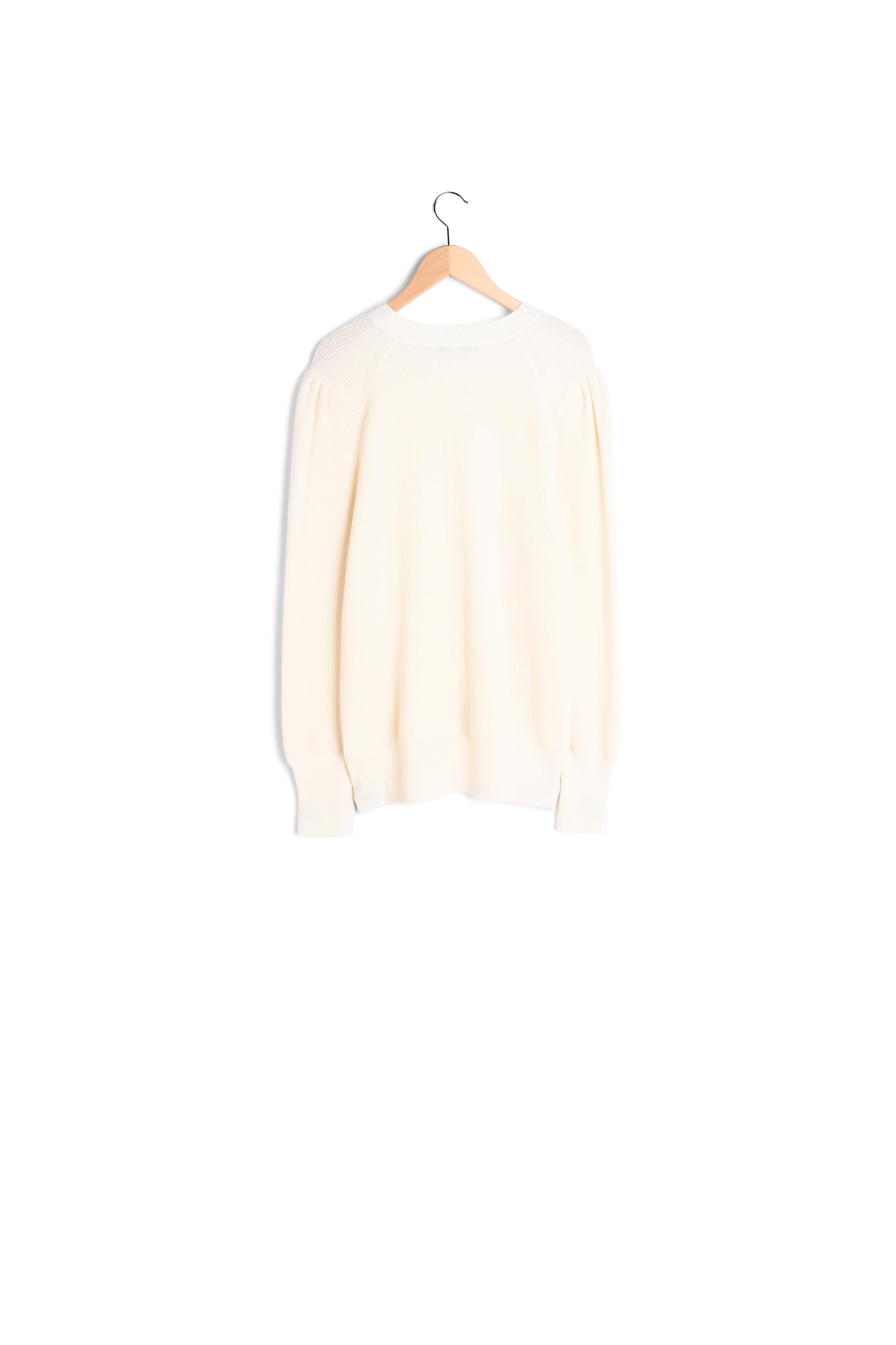 Pull en laine côtelée et manches fantaisies - LEONE Faume - seconde main