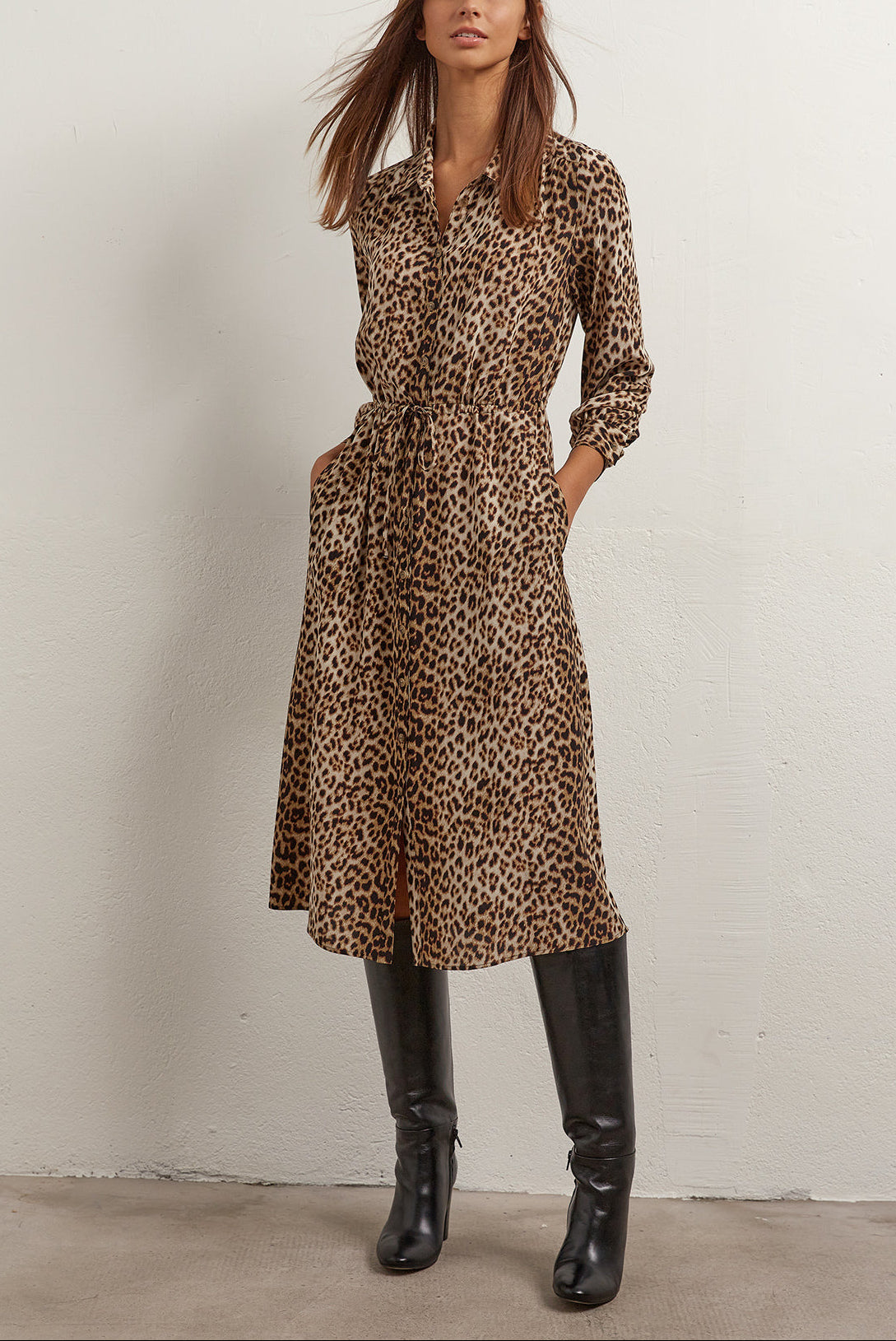Tullia - Robe longue à imprimé animalier Faume - seconde main