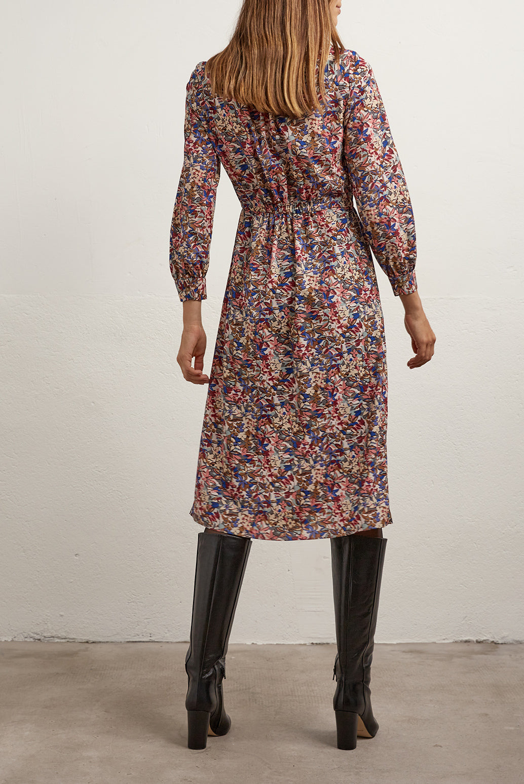 Tullia - Robe longue à imprimé floral Faume - seconde main