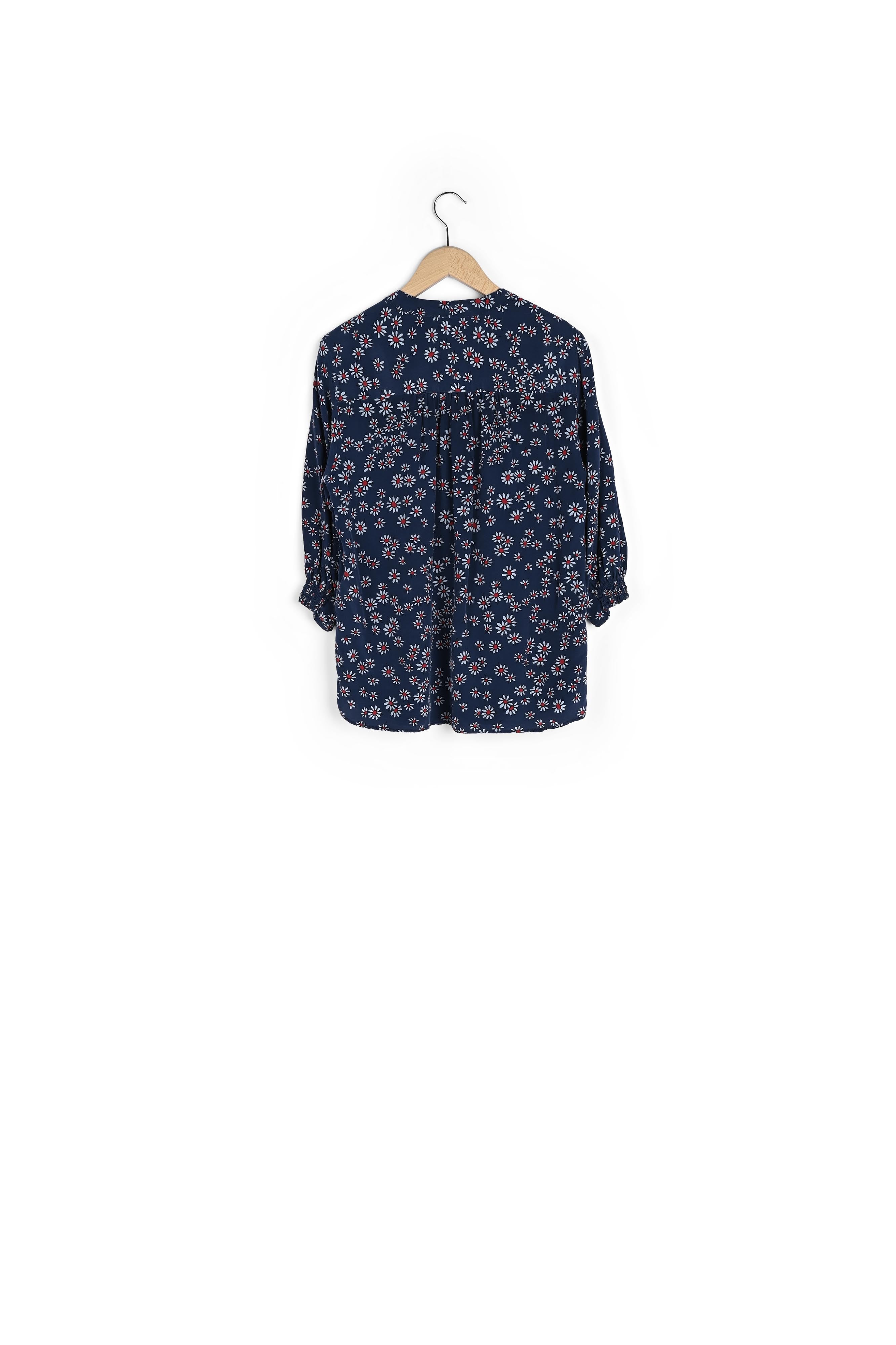 NOVELLA - Blouse en soie crêpe de Chine imprimée Faume - seconde main