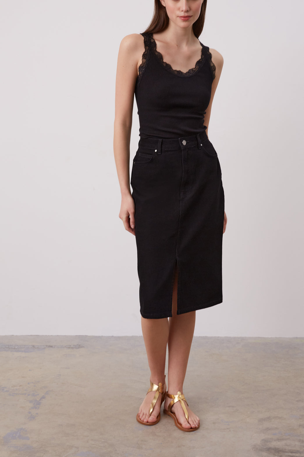 Jupe droite en denim - BICENTE Faume - seconde main