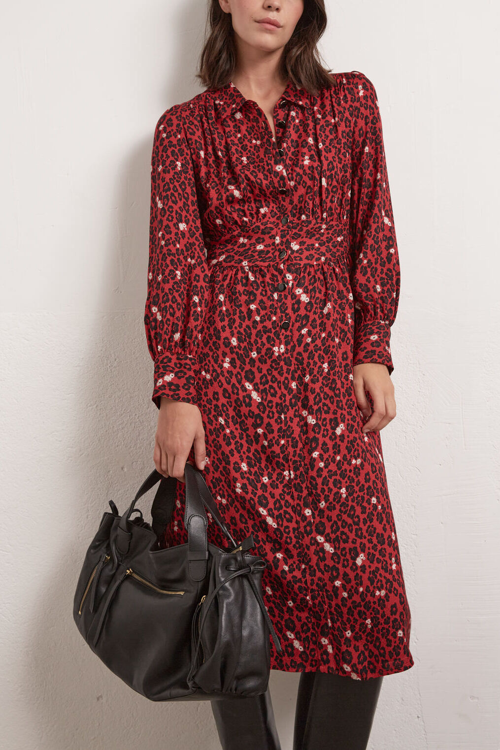 Robe longue en jacquard à imprimé animalier Faume - seconde main