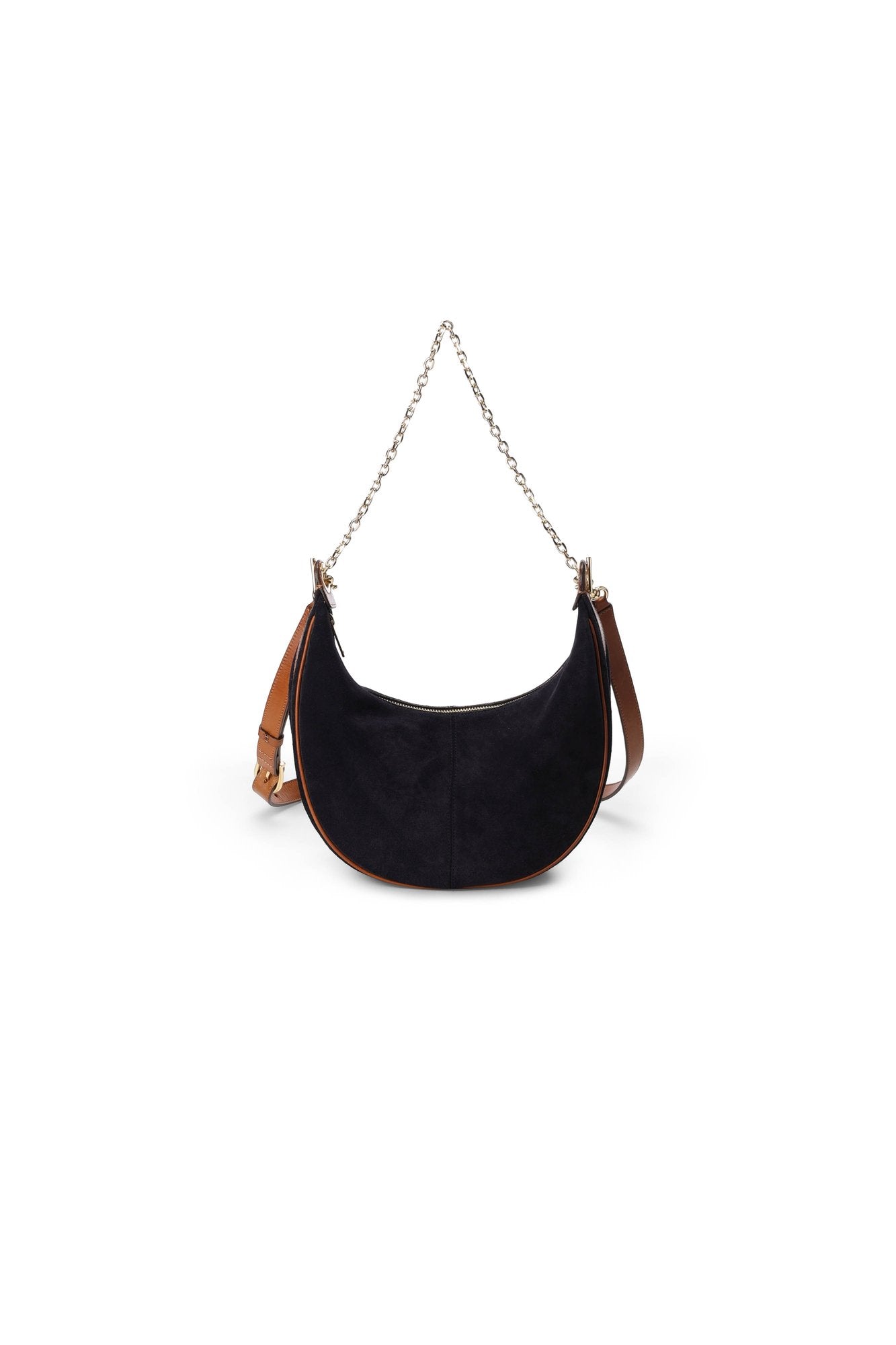 Sac demi-lune en cuir velours - LE SUZANNE Faume - seconde main