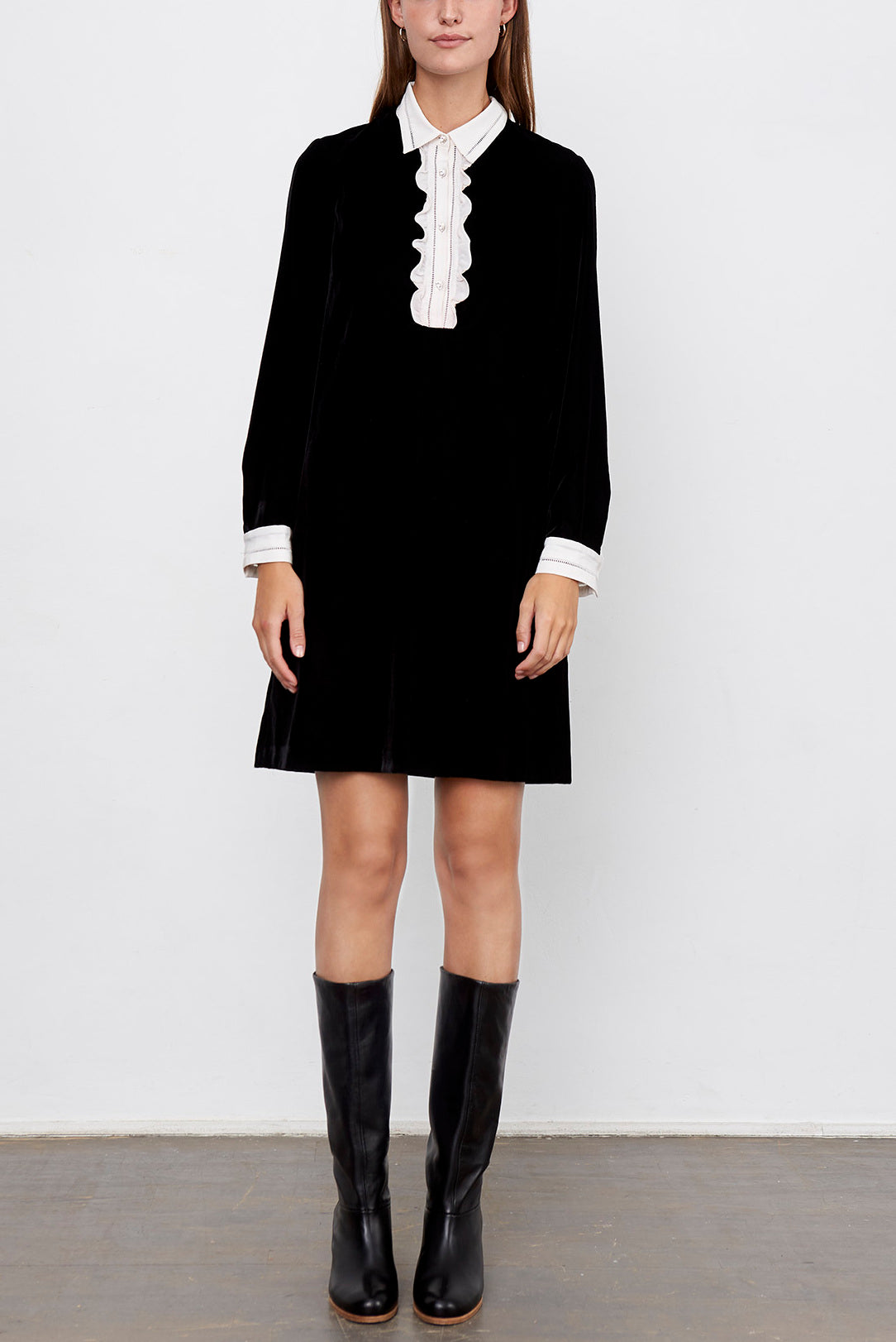DEVY - Robe droite en crêpe Faume - seconde main