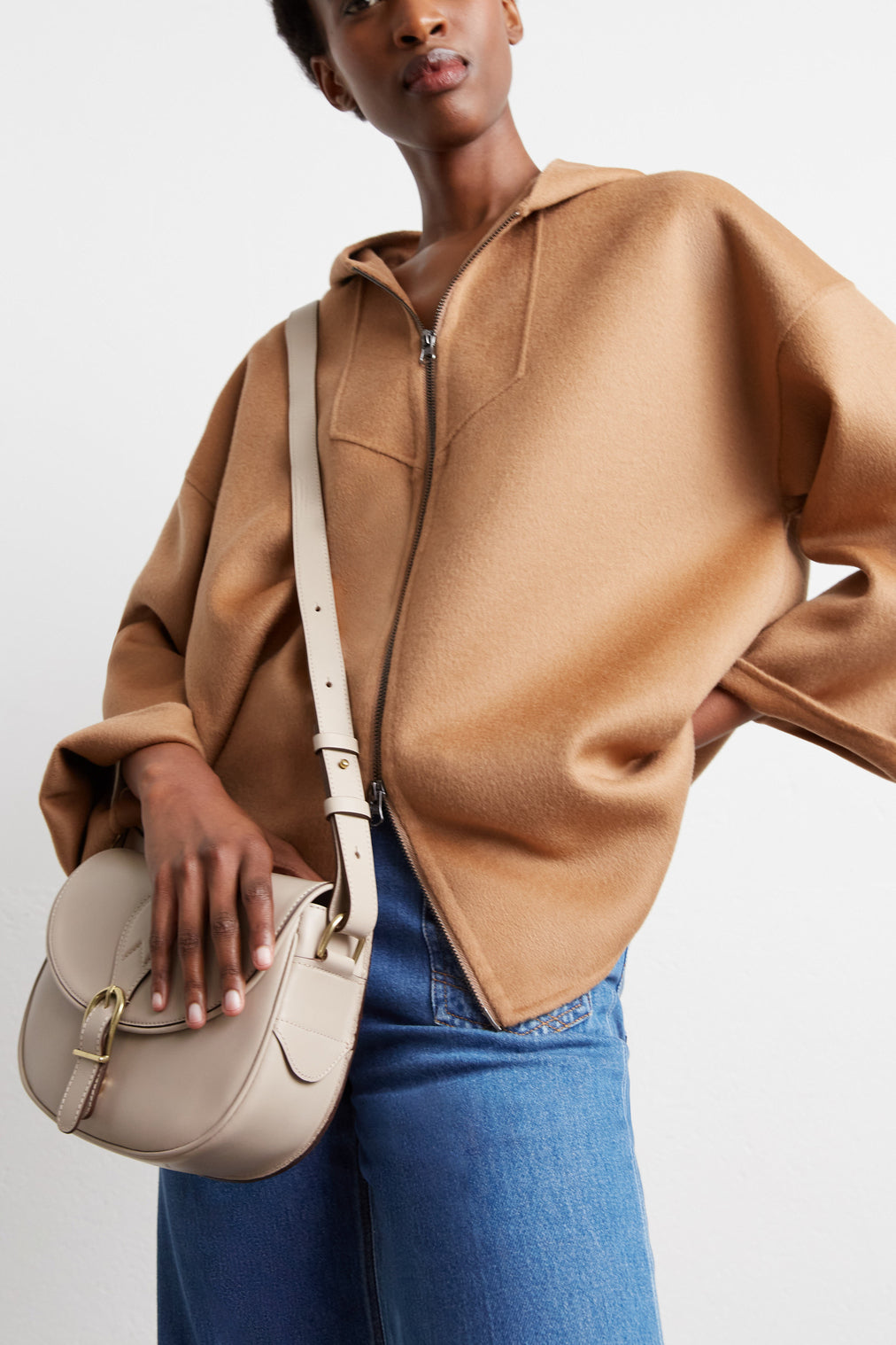 Manteau zippé oversize en laine - SARAH Faume - seconde main