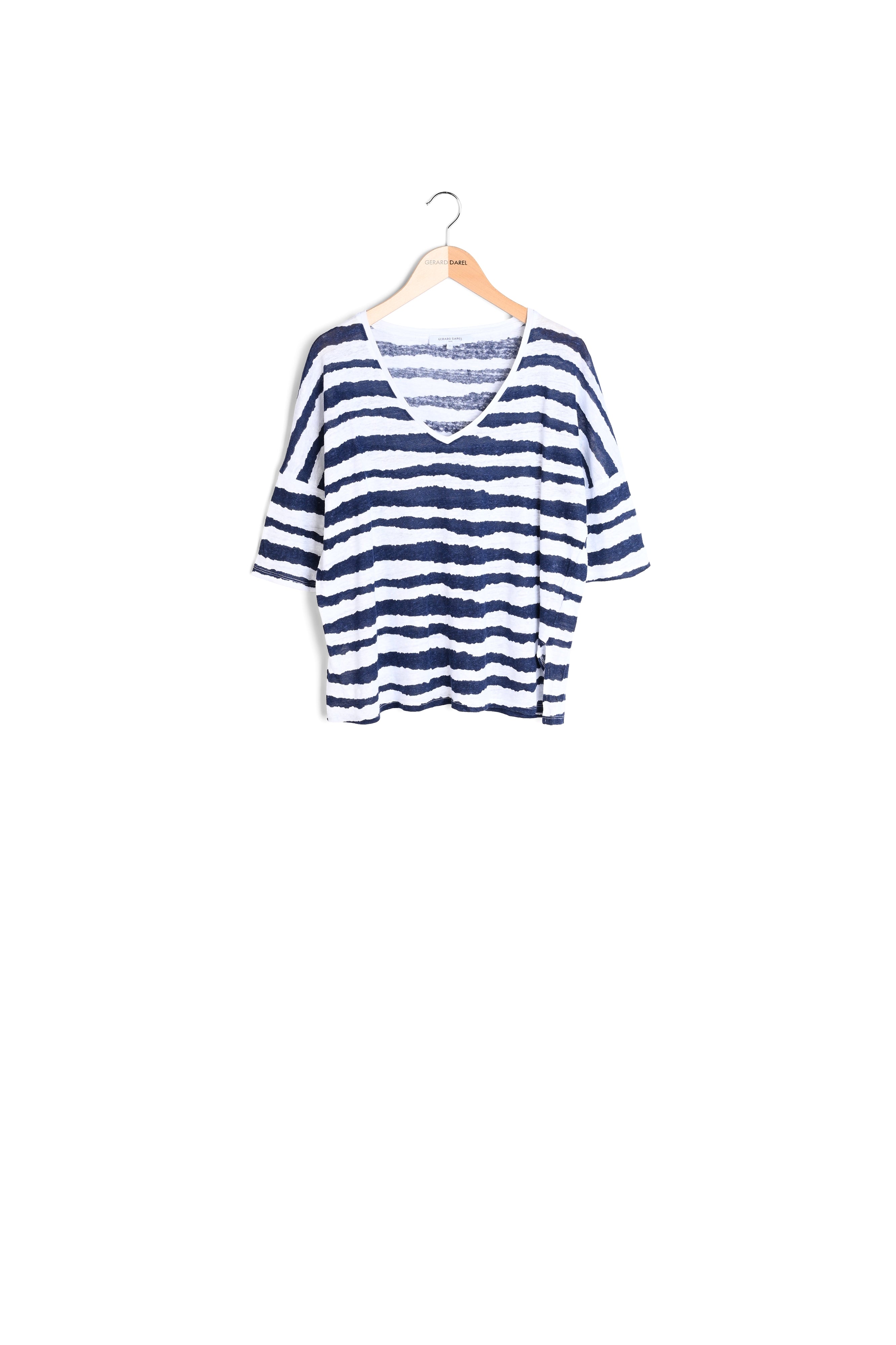 T-Shirt 100% lin à rayures - ADALINA Faume - seconde main