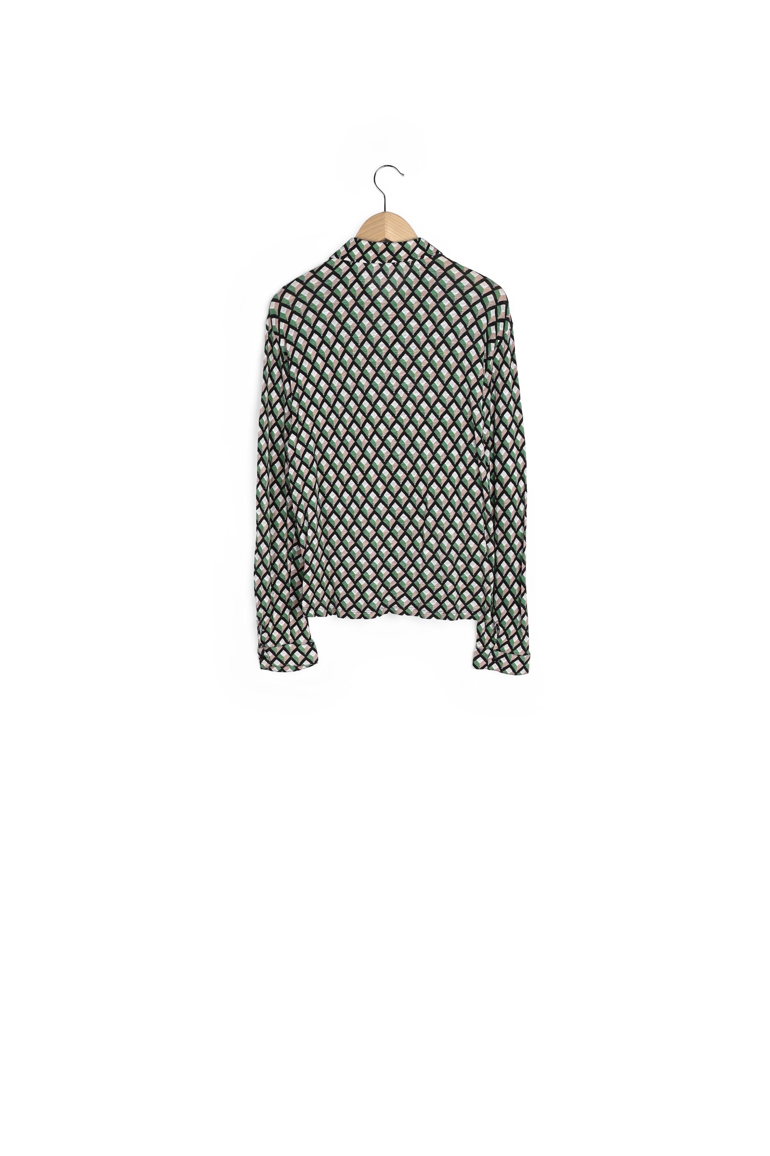 Chemise en coton mélangé à losanges - ABASS Faume - seconde main