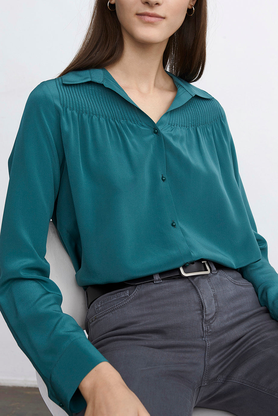 MARGARET - Blouse en soie Faume - seconde main