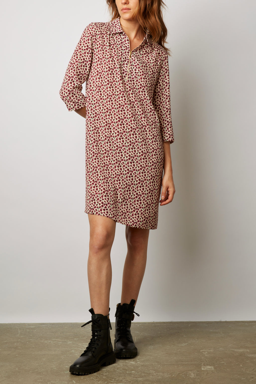Robe courte zippée à fleurs - JORGIA Faume - seconde main