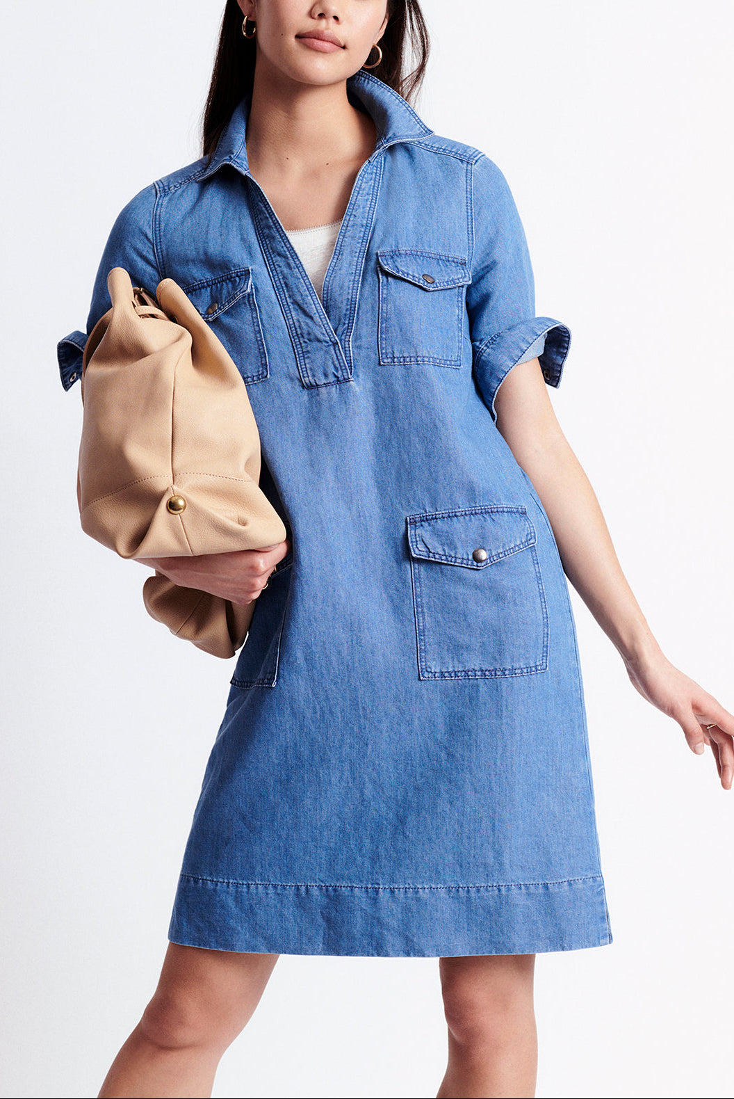SAMANTHA - Robe-chemise courte en jean Faume - seconde main