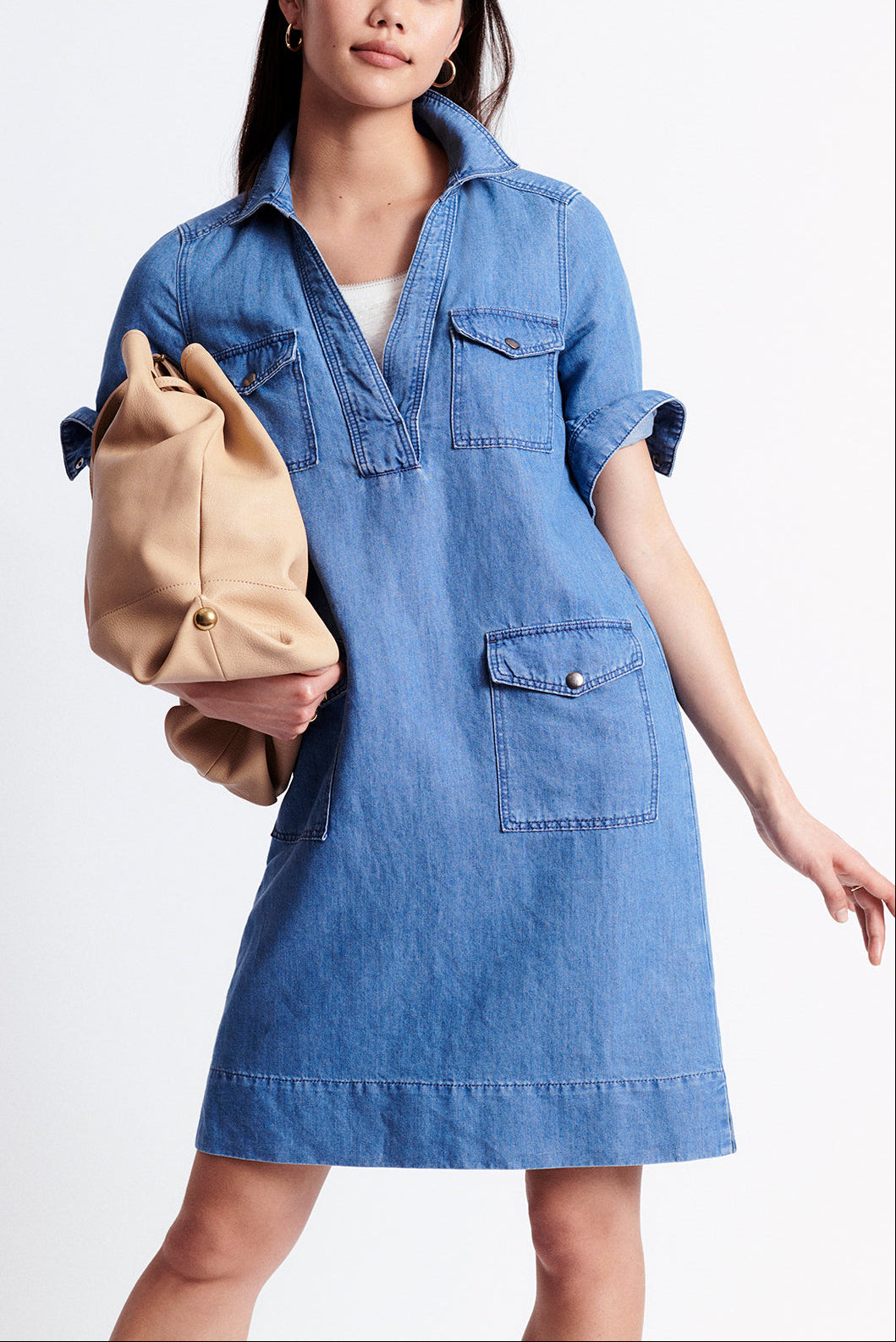 SAMANTHA - Robe-chemise courte en jean Faume - seconde main