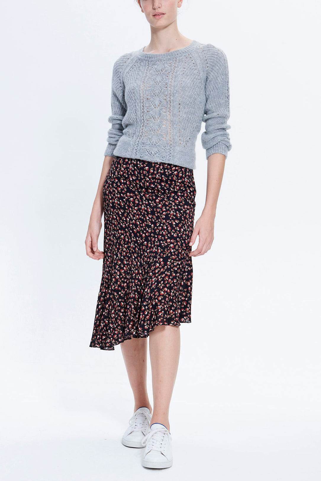 TEVA - Jupe asymétrique en mousseline imprimée Faume - seconde main